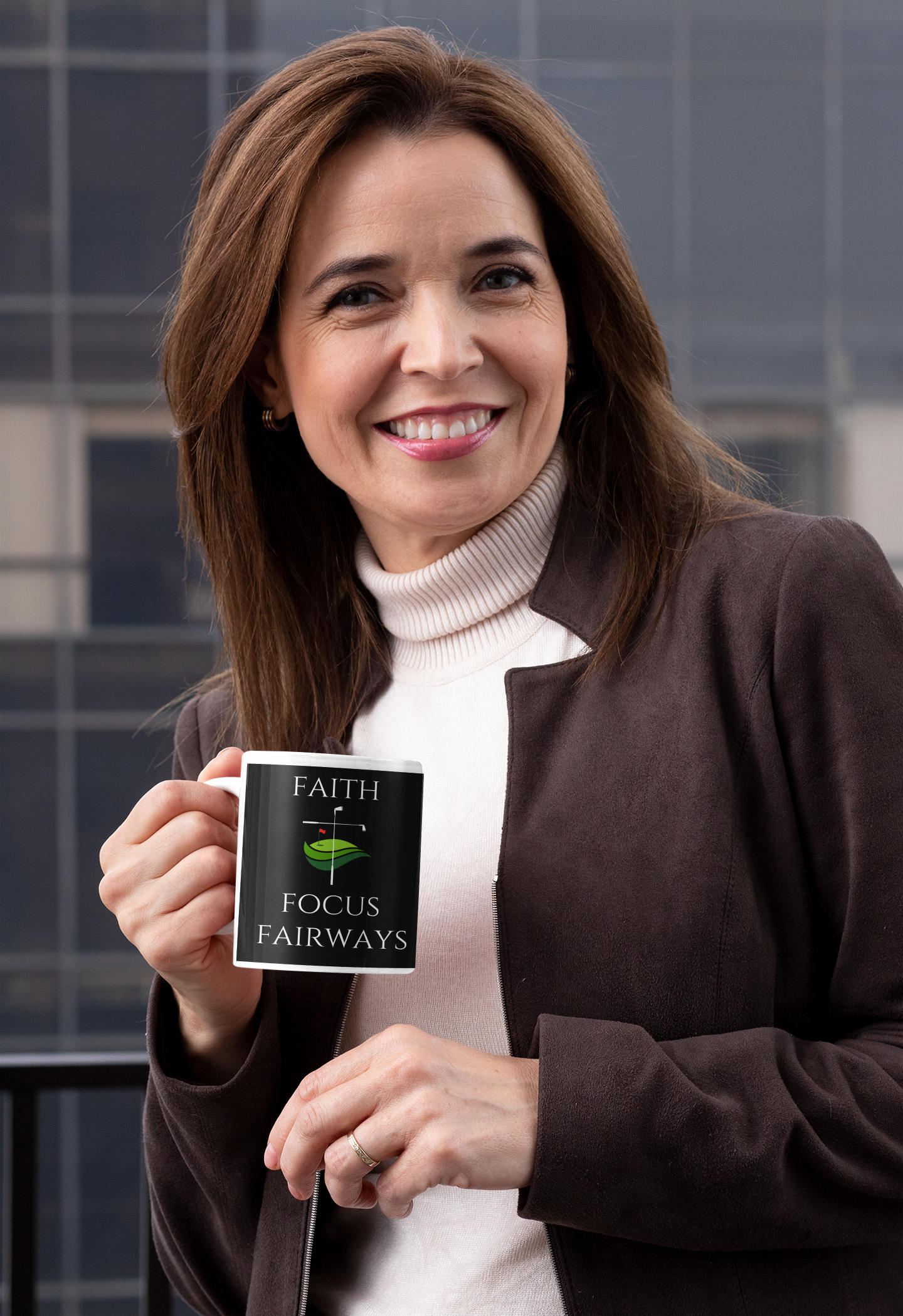 patriotic faith and golf theme printed on coffee mug