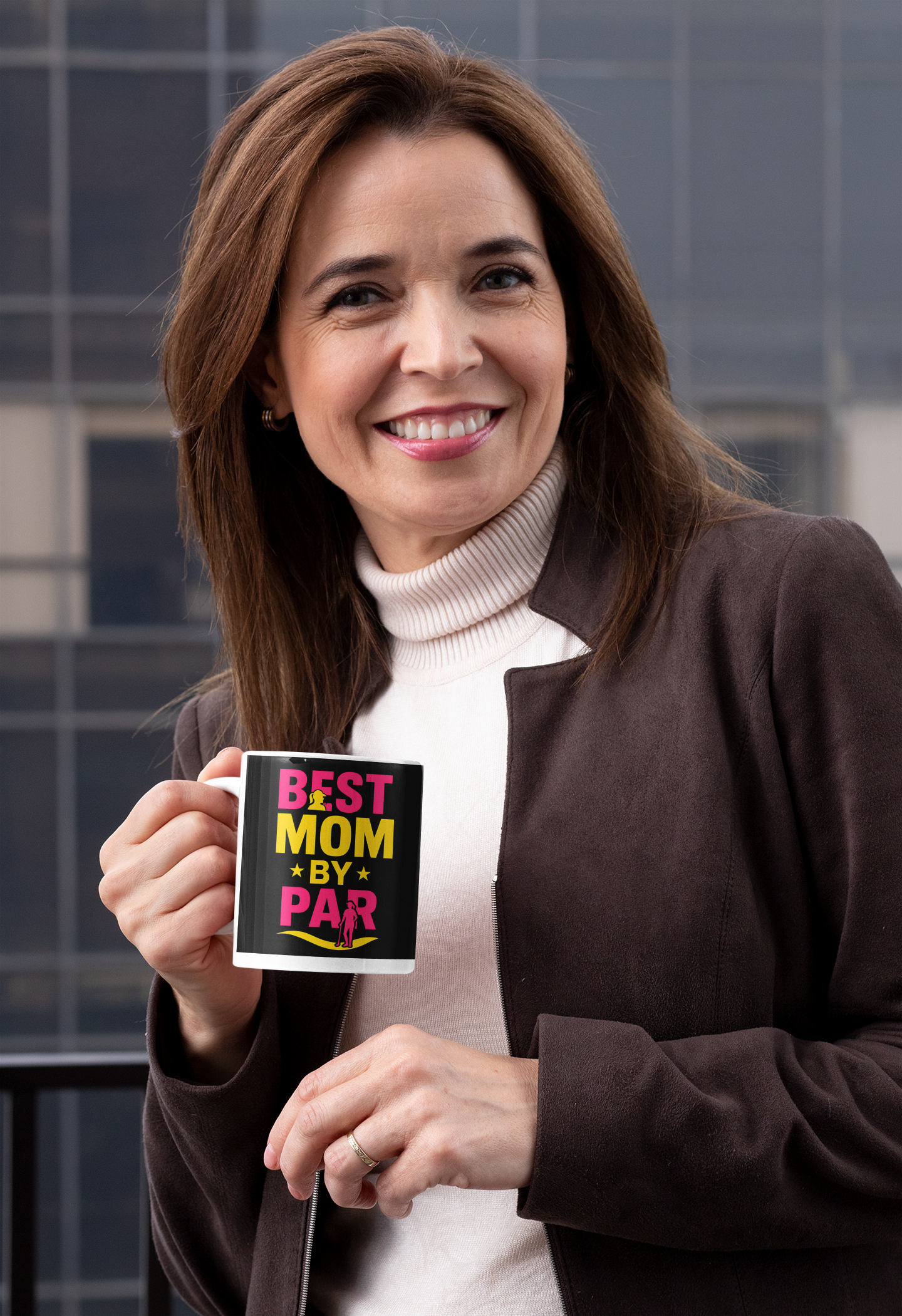 Best Mom by Par golf-themed coffee mug for women