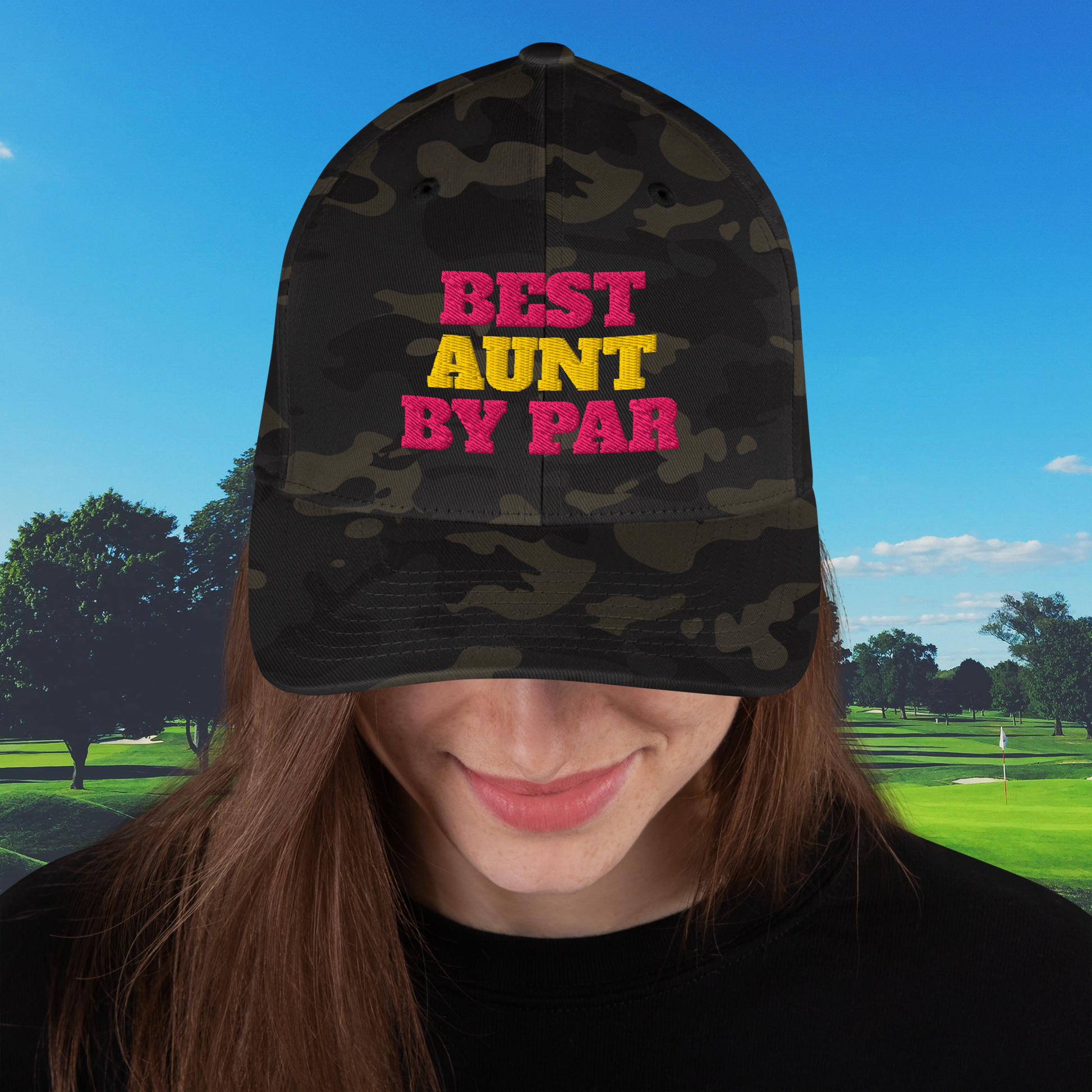 best aunt by par camo golf hat for women