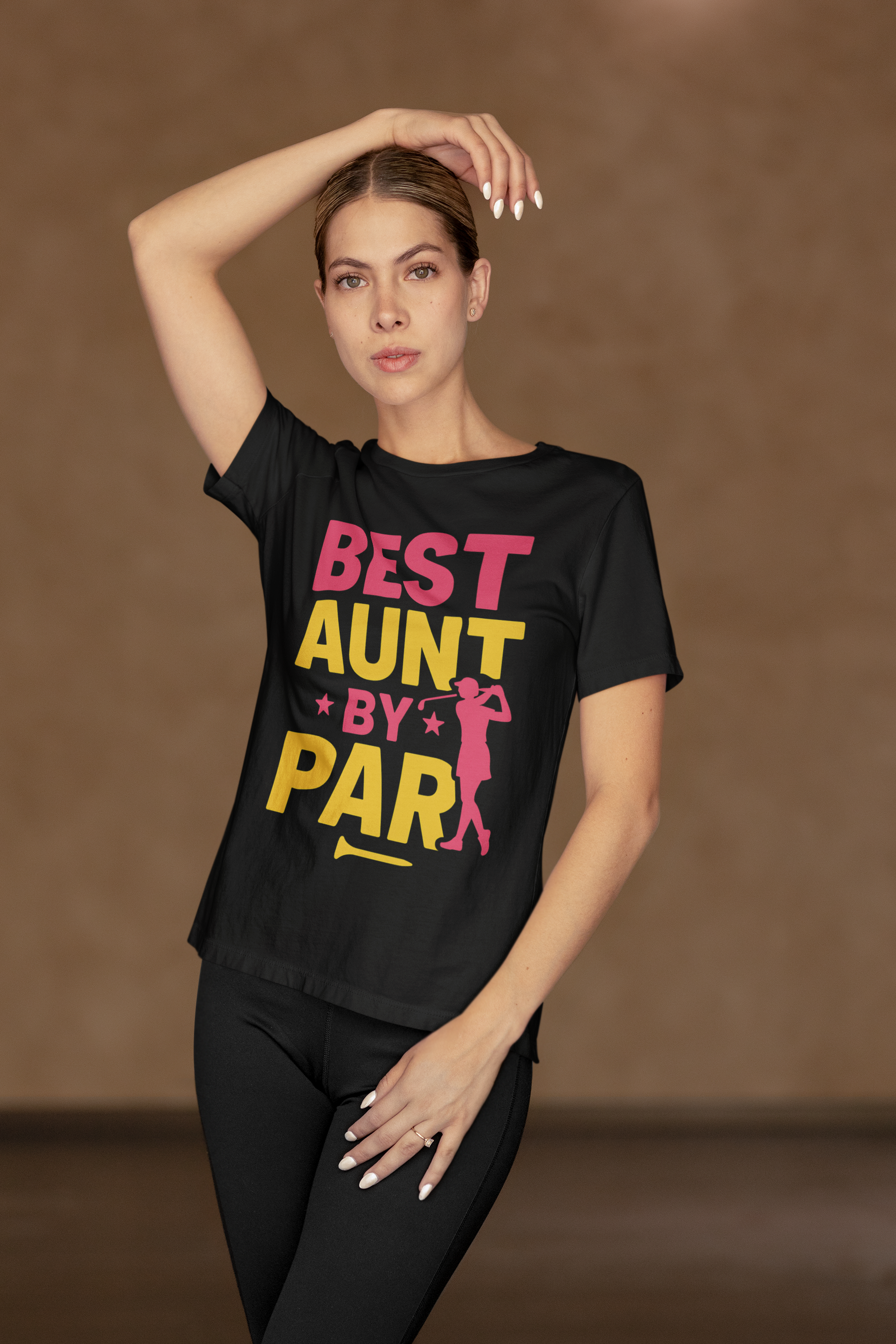 Female golfer silhouette graphic shirt