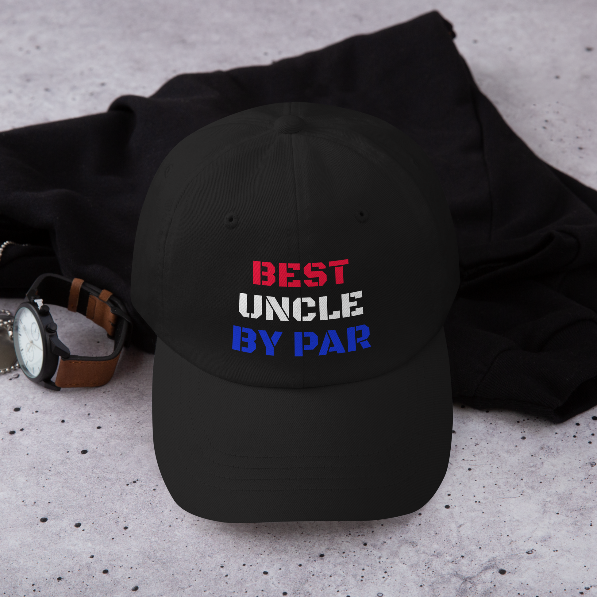 golf cap with best uncle by par print design