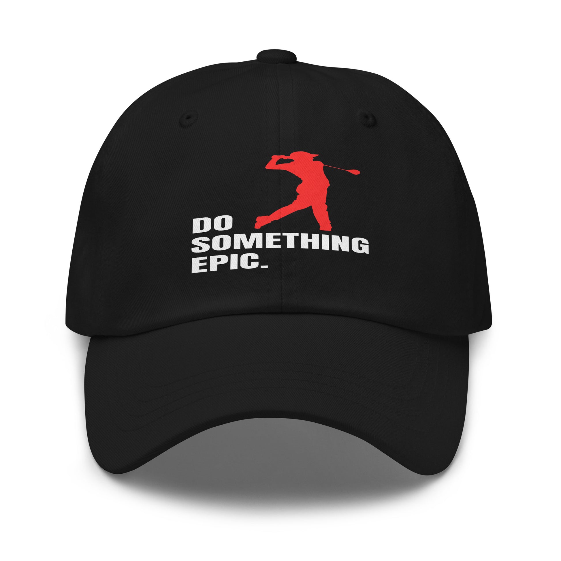 cotton golf hat with printed motivational graphic