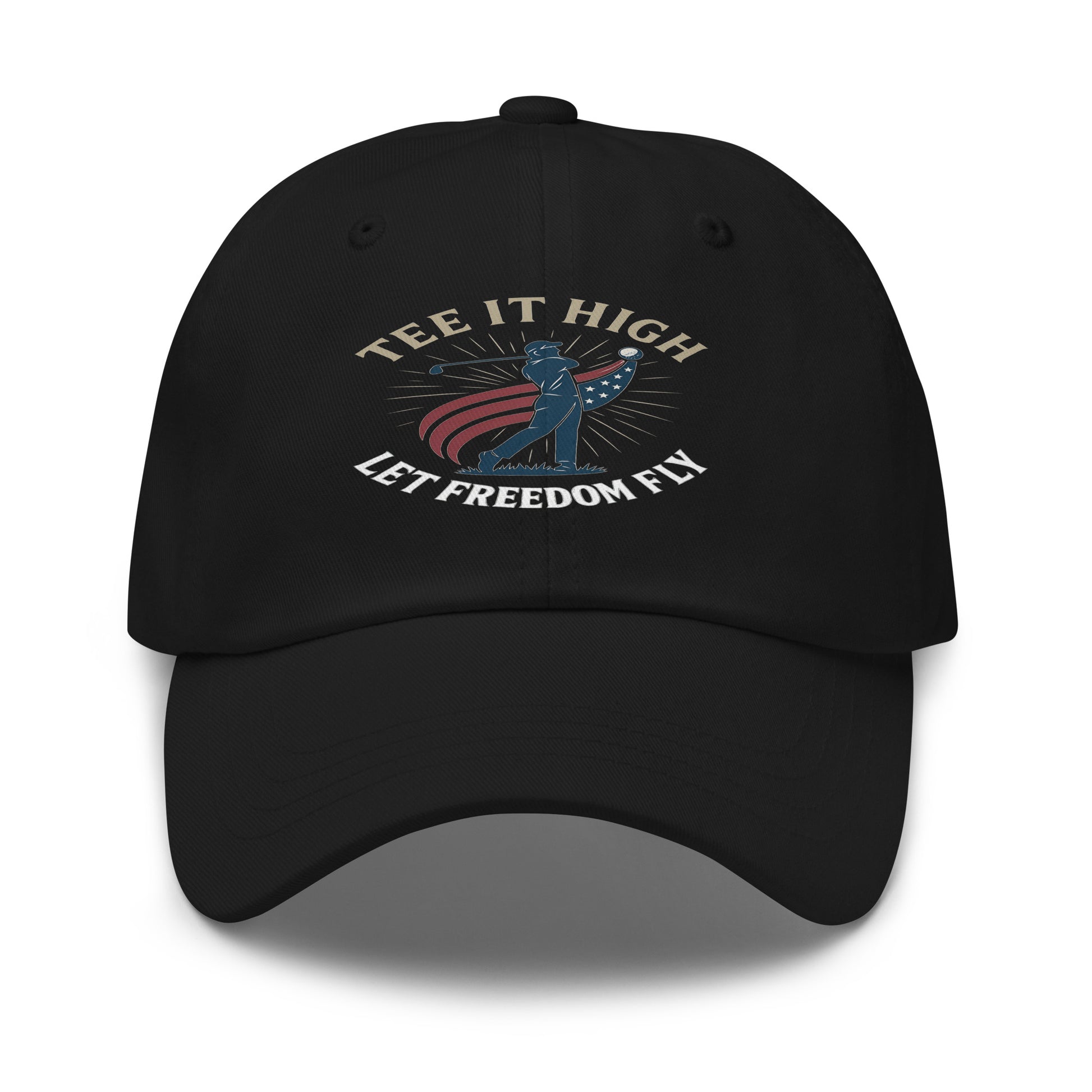 tee it high let freedom fly cap with American color scheme