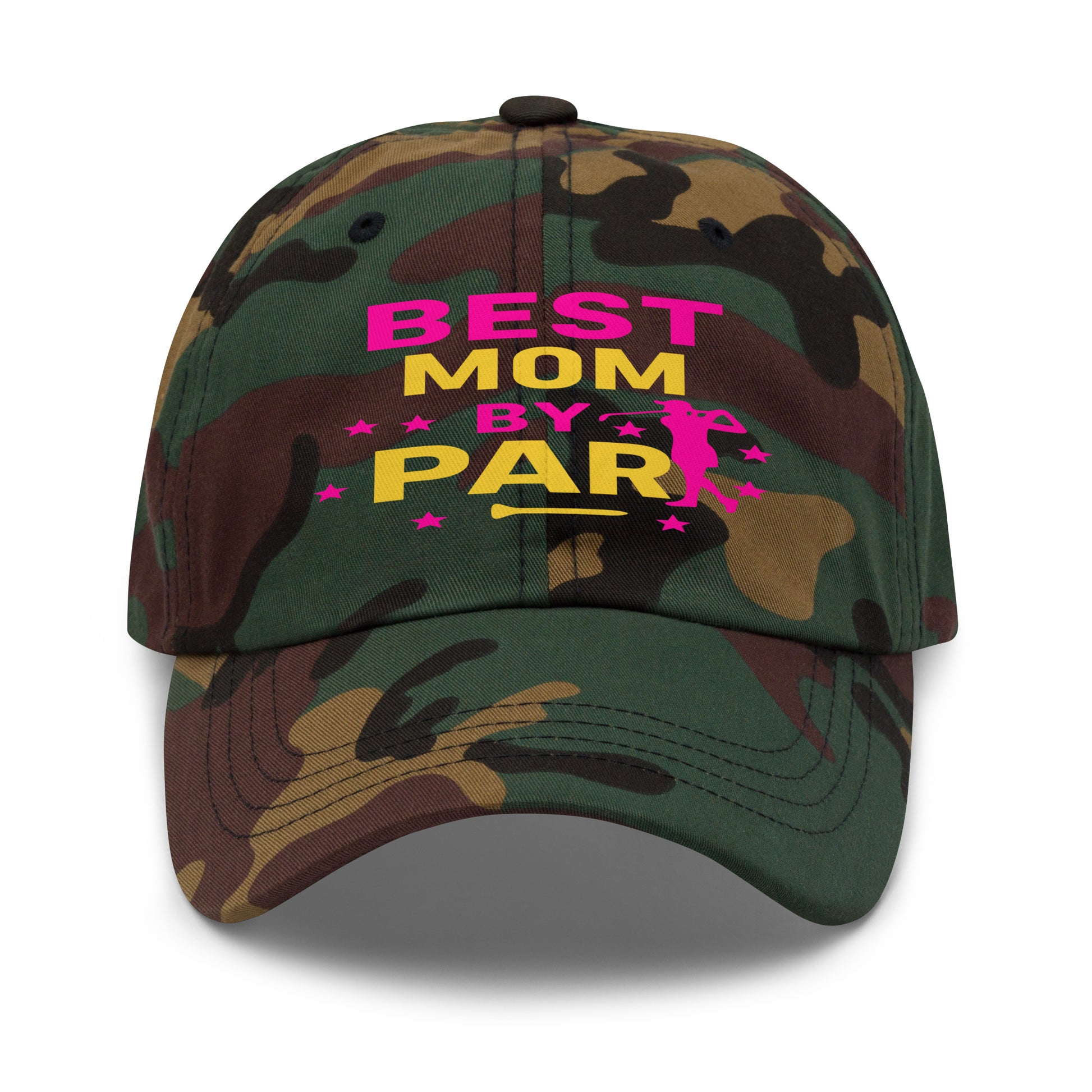 golf hat for mom in camo green cotton twill