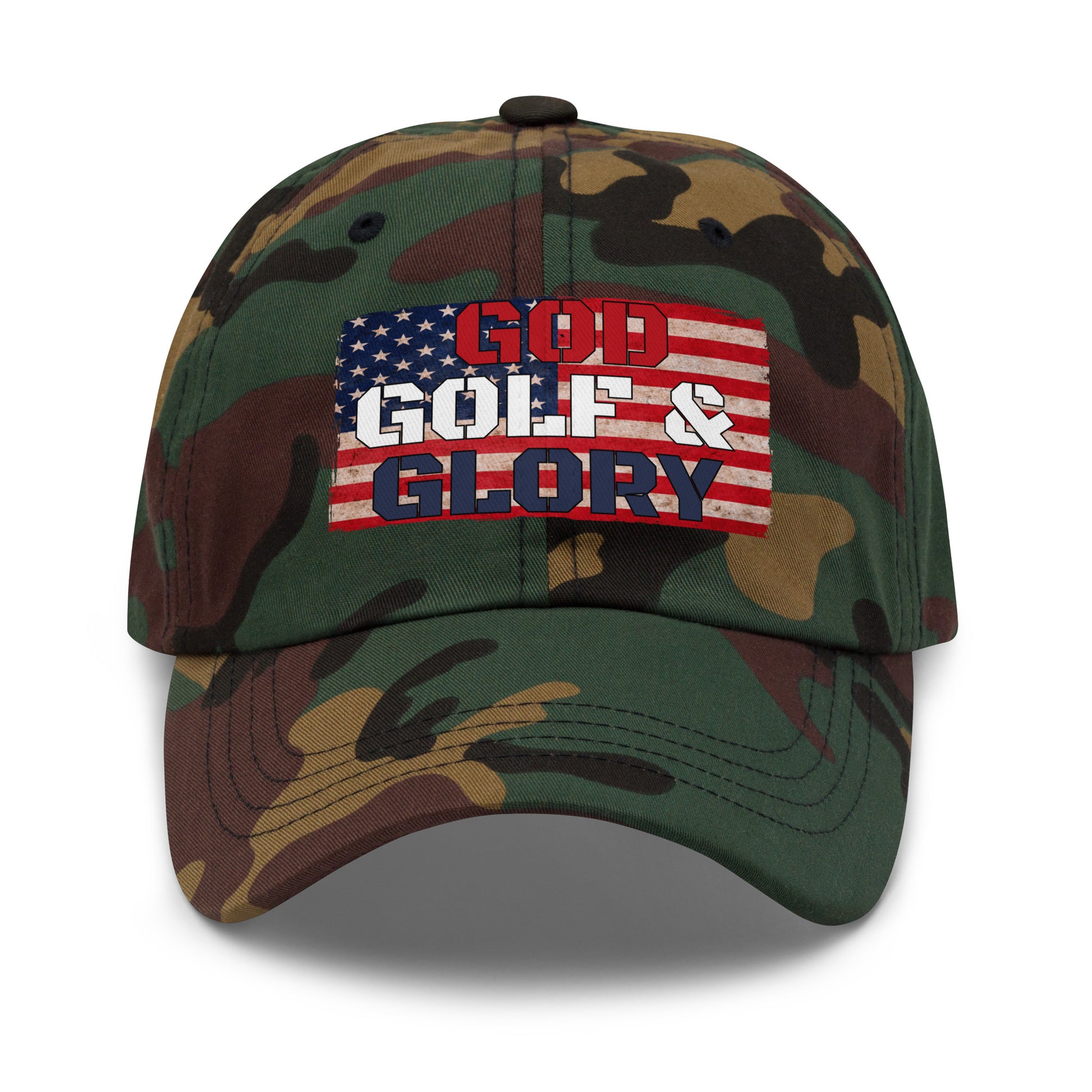 golf hat featuring christian and patriotic values