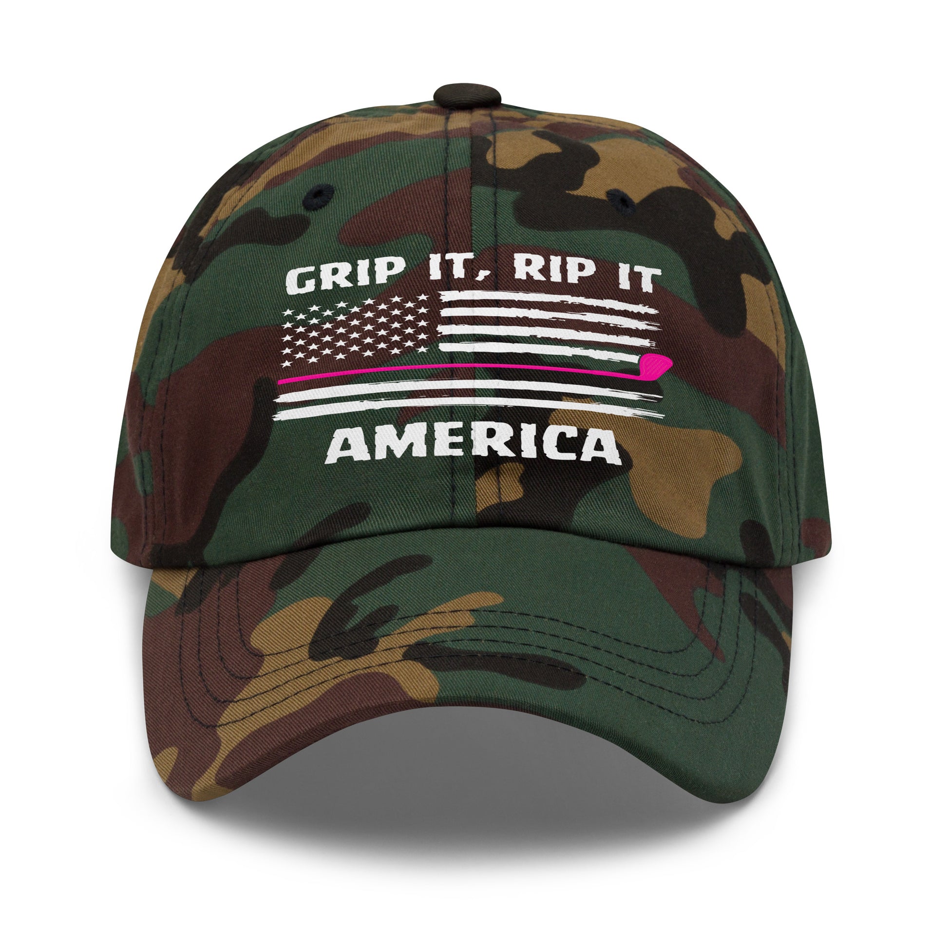 green camo version of grip it rip it ladies golf hat