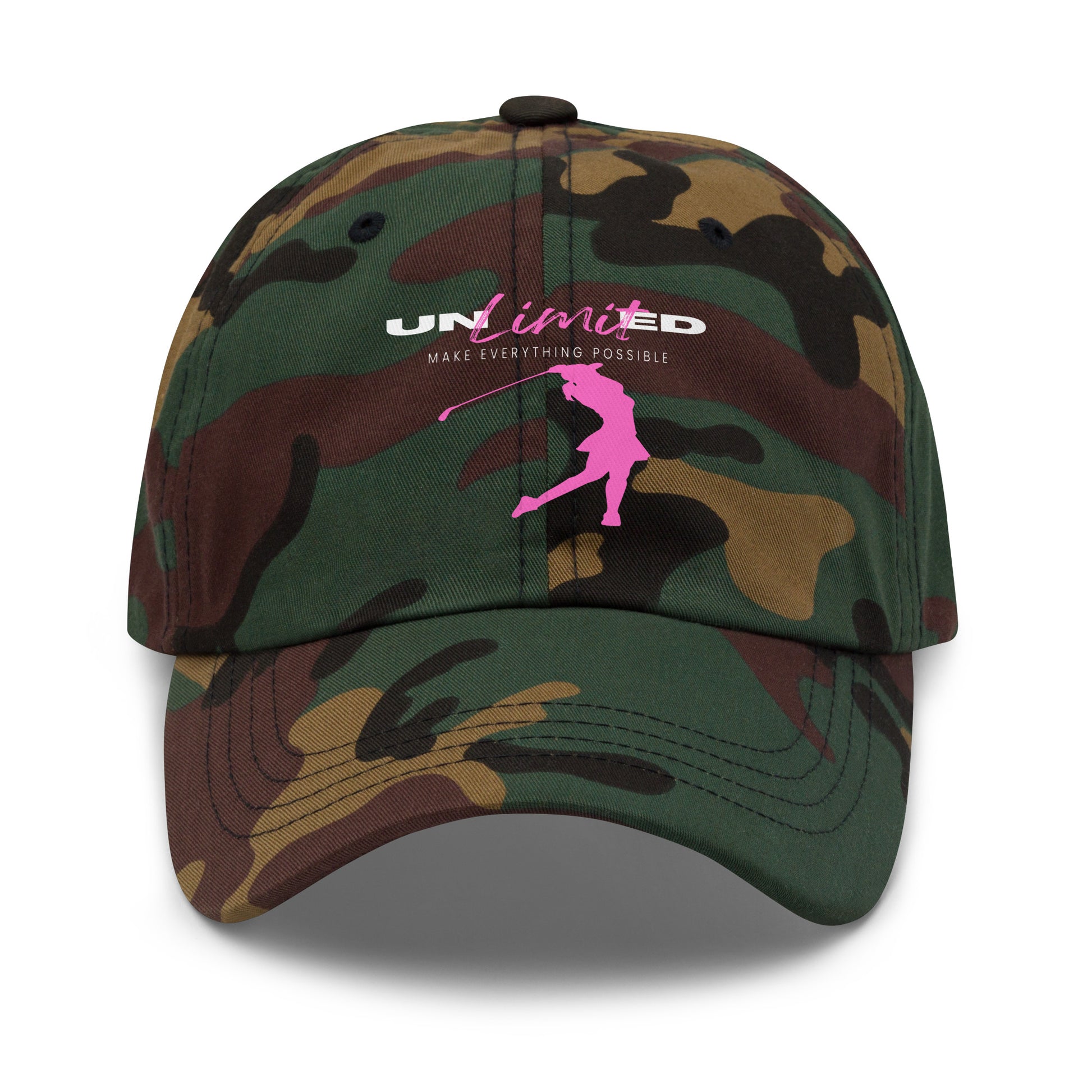 golf hat for women available in green camo version