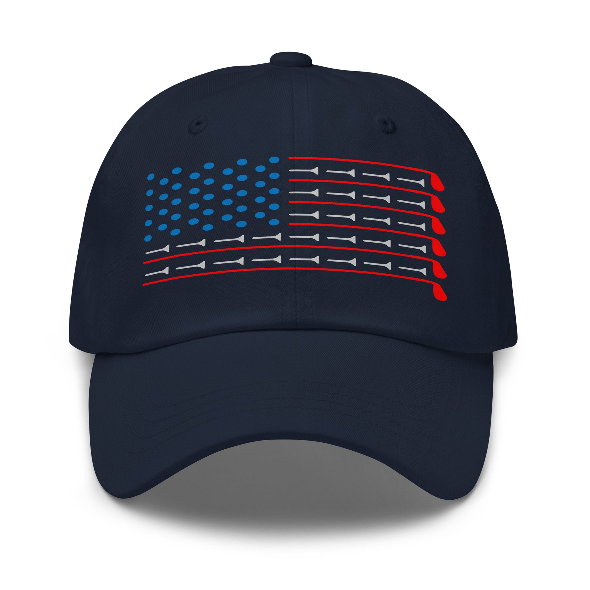 printed american flag on chino twill golf cap