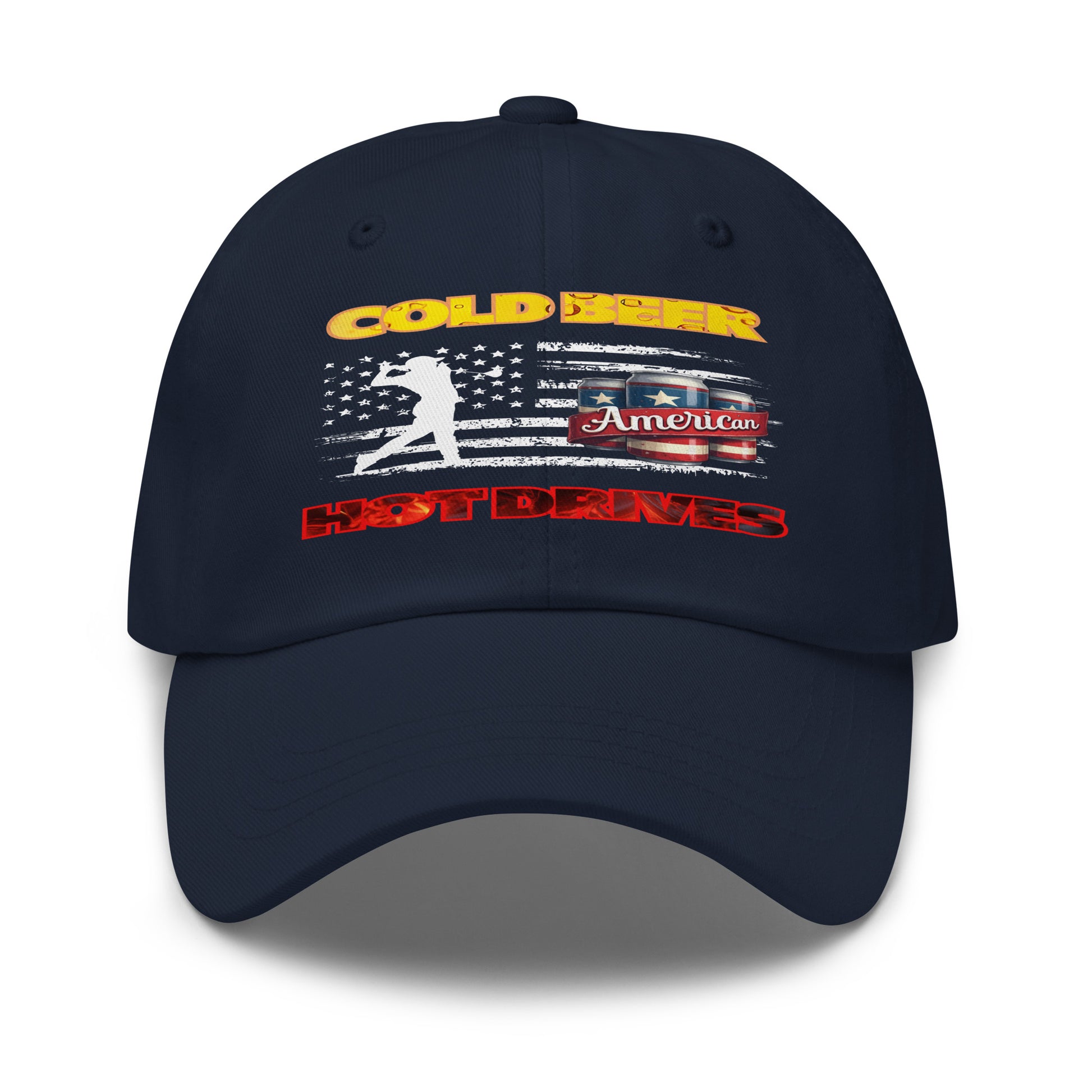 printed design hat for golfers who love cold drinks