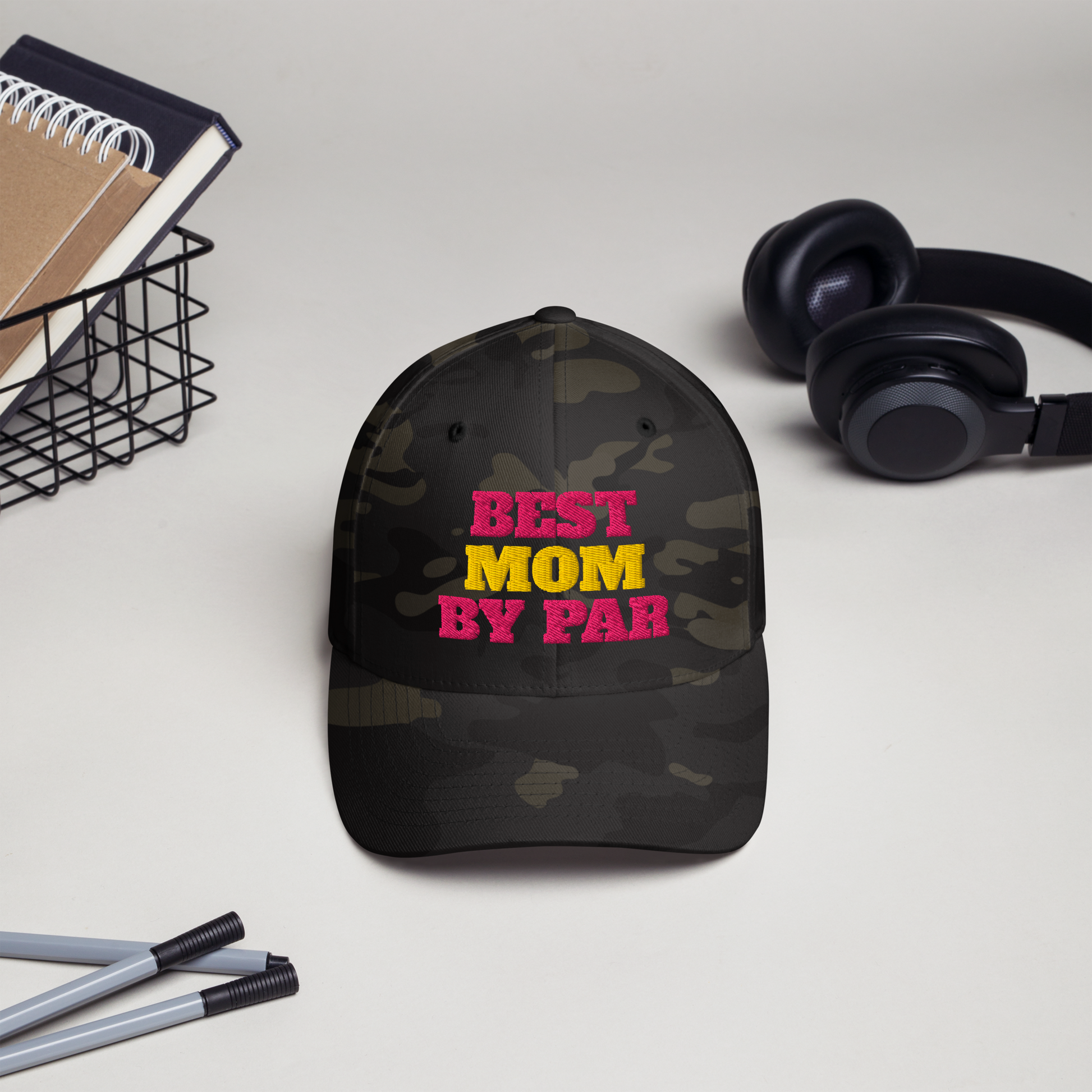 mothers day golf hat with fun embroidered design