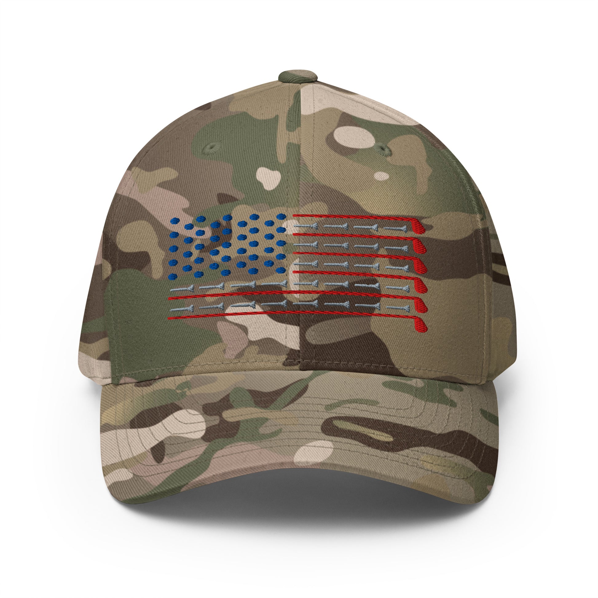 camo golf hat with full back flexfit design