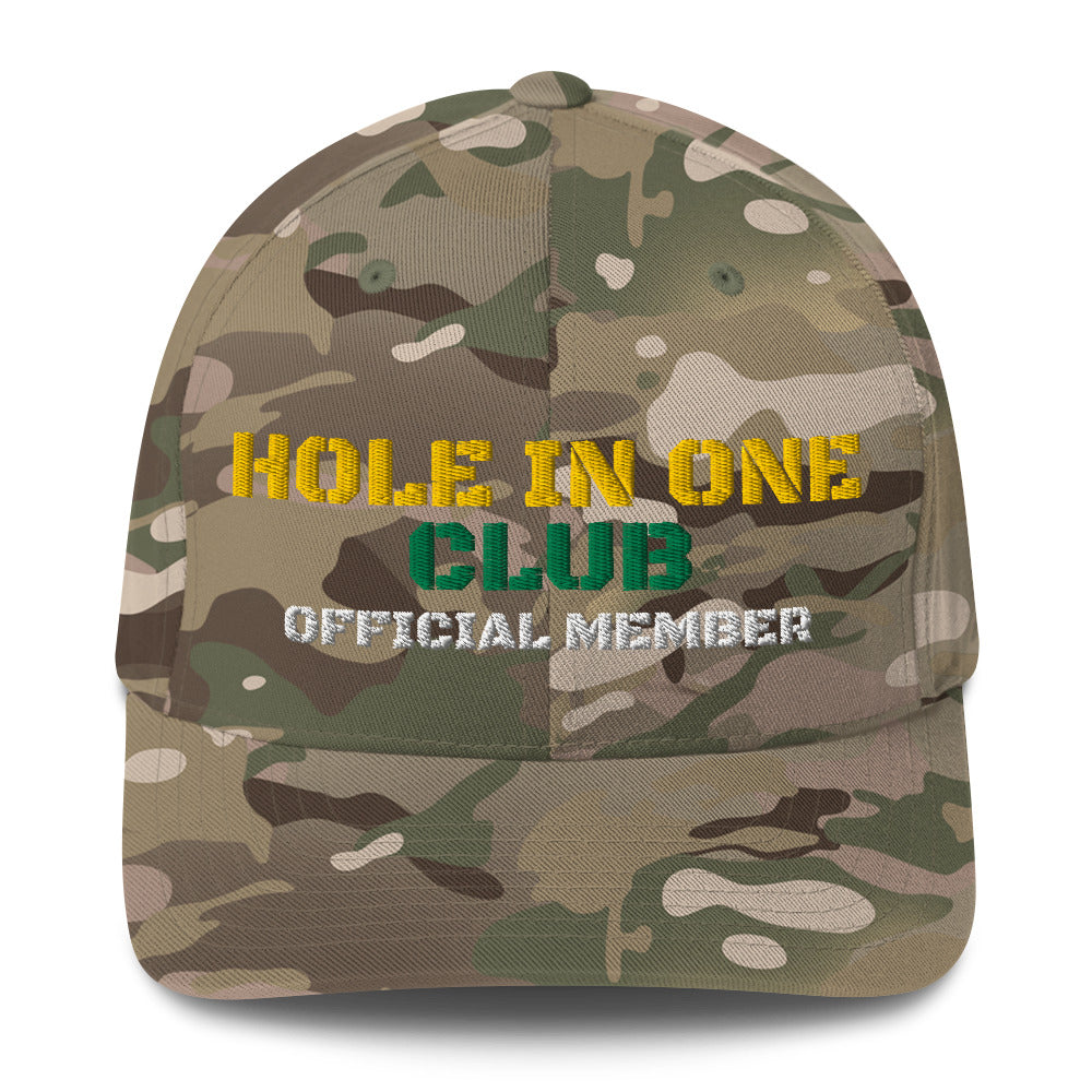 premium golf hat camo style hole in one club edition