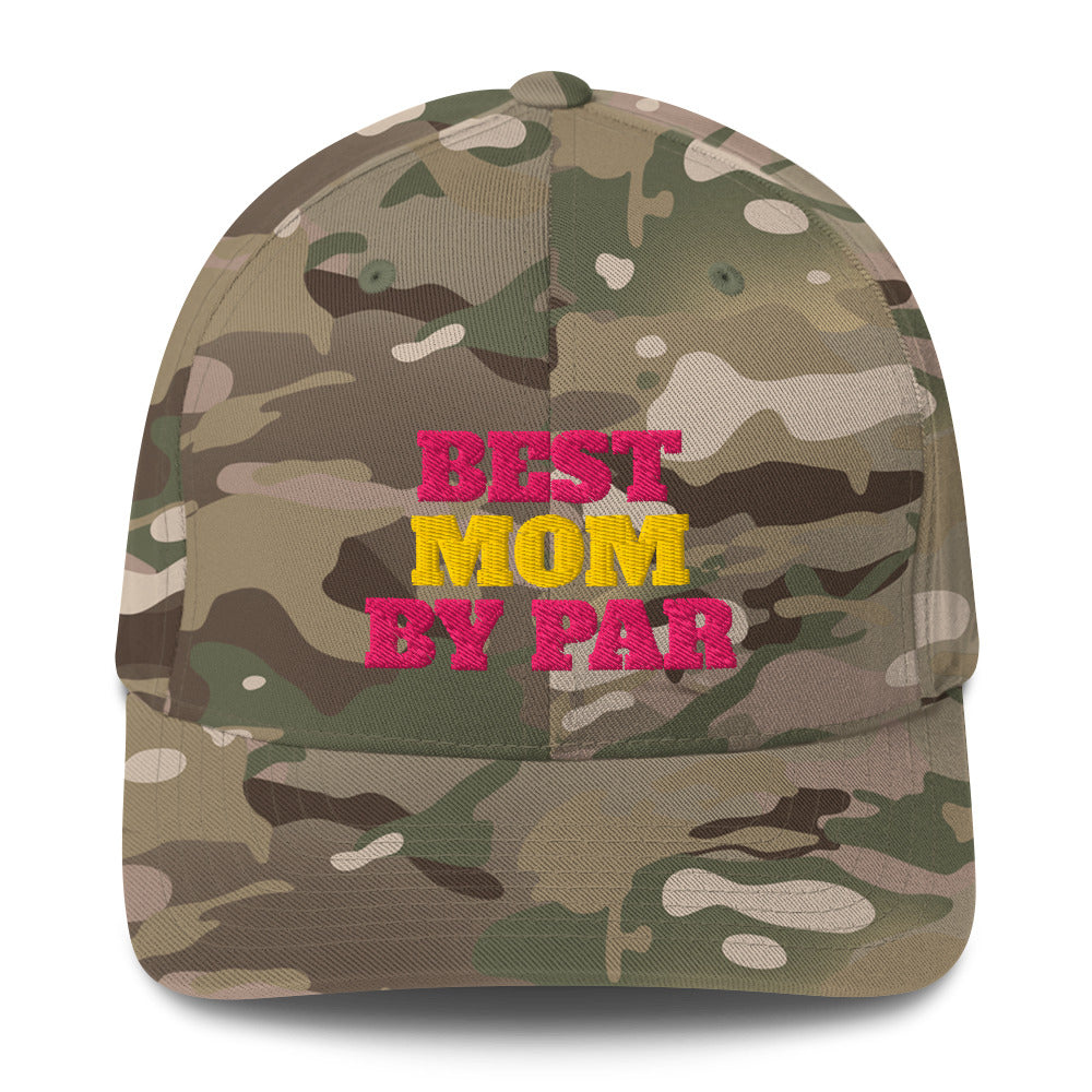 golf hat gift for mom with camo design and colorful text