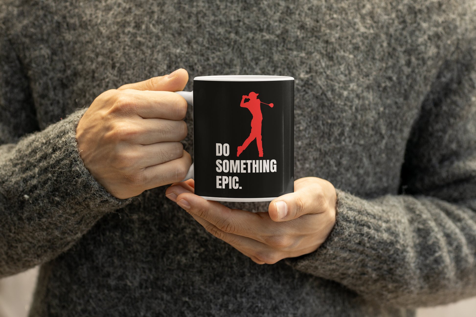 sporty lifestyle ceramic mug for golfers with bold message