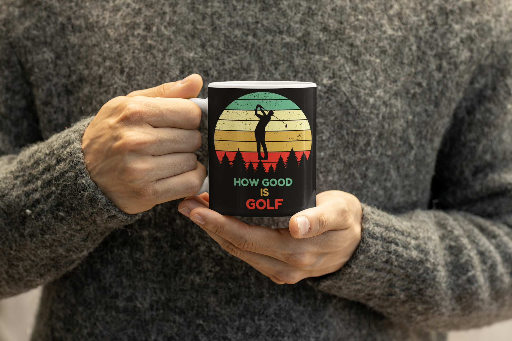 Golf gift mug for fans of peaceful mornings and great rounds