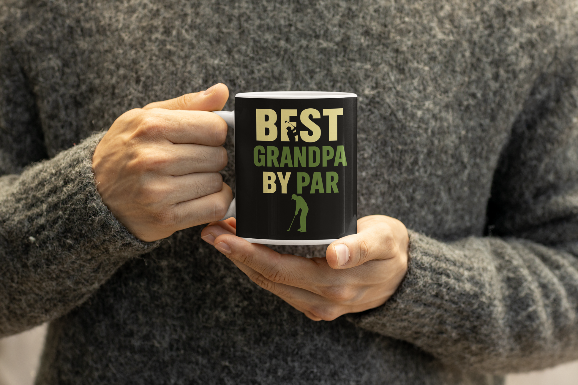 ceramic coffee cup for golf loving grandpa