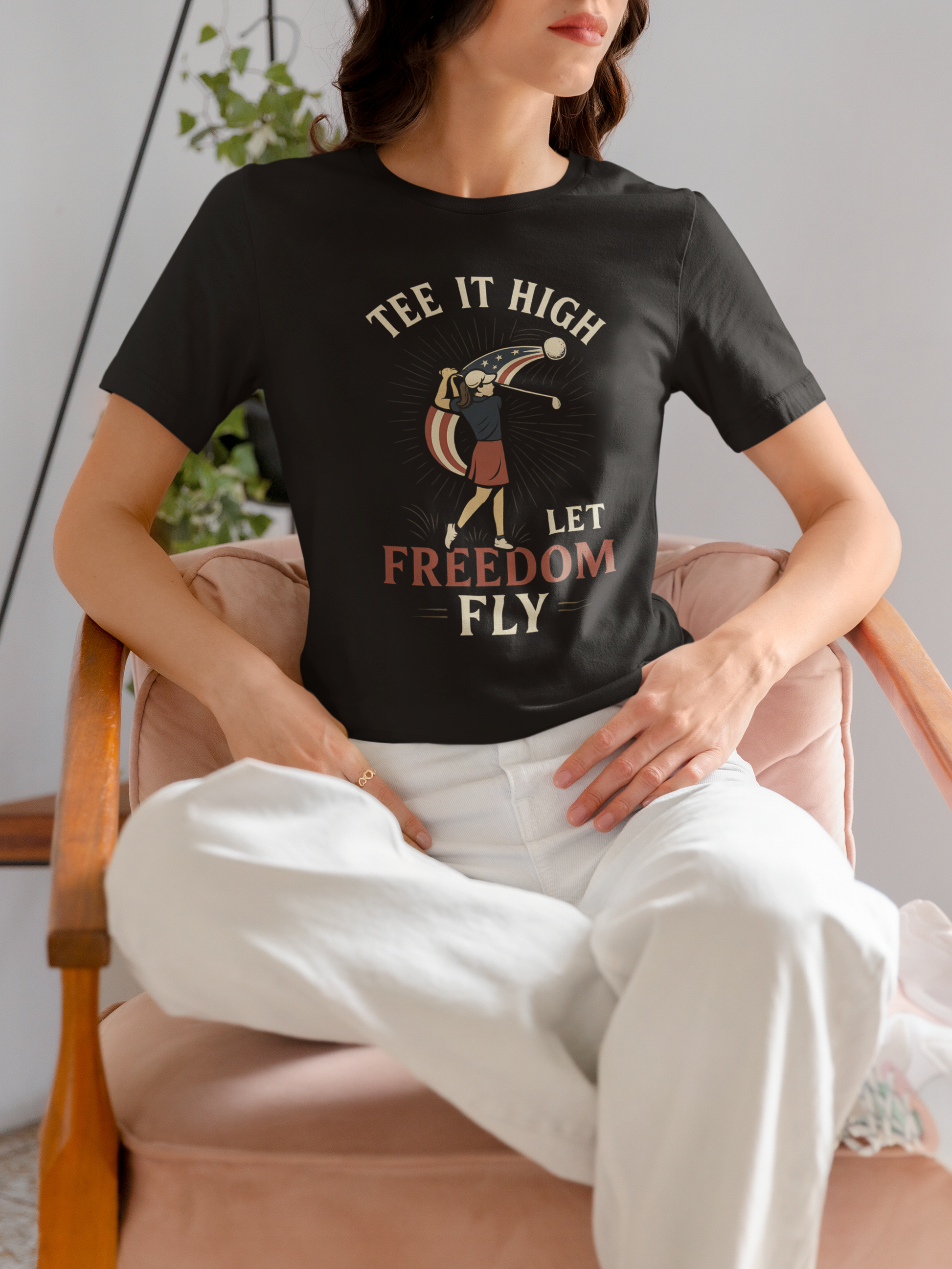 Stylish ladies tee with freedom slogan