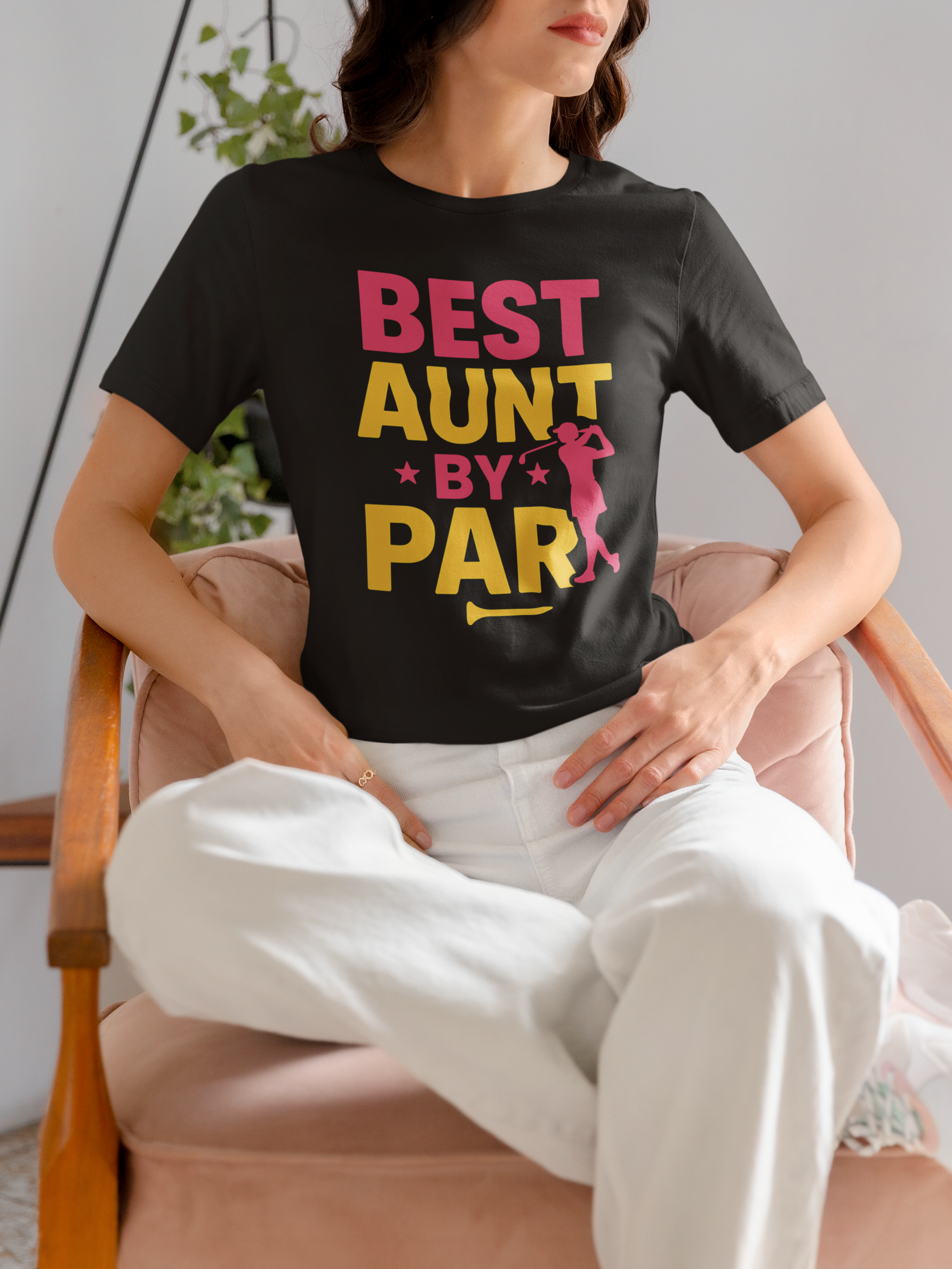 Fun aunt gift shirt with swing artwork