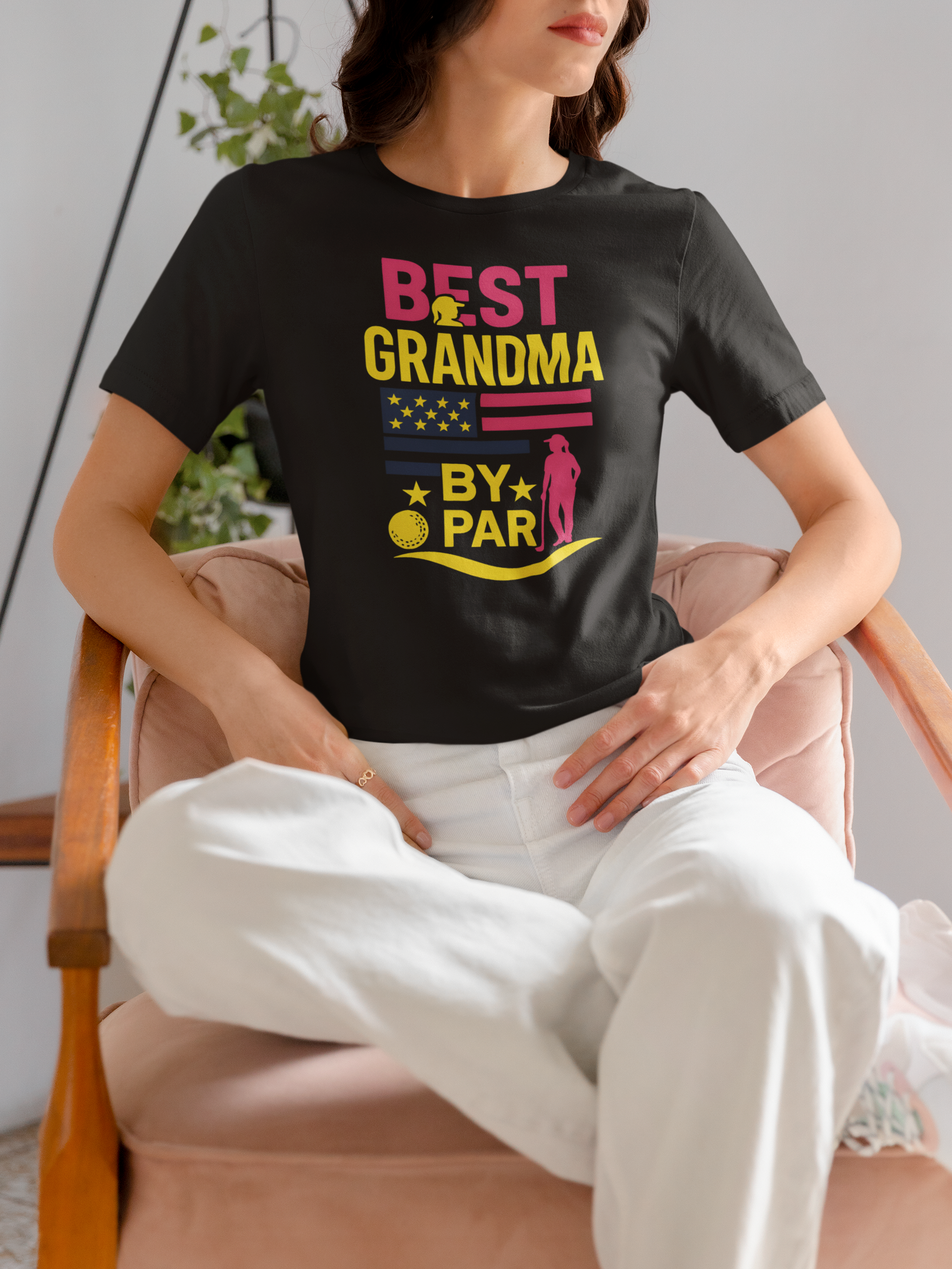 Patriotic grandma slogan tee with flag