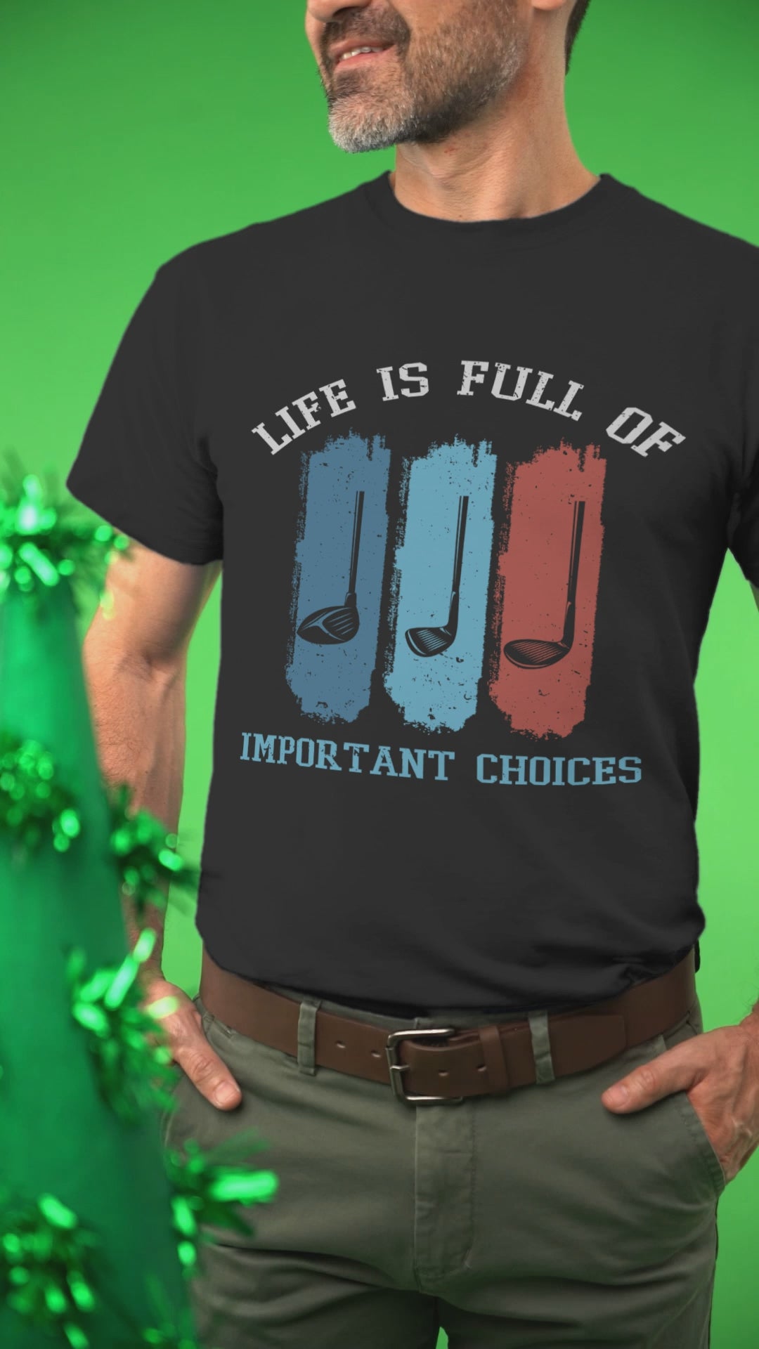 Casual golf humor shirt with bold message