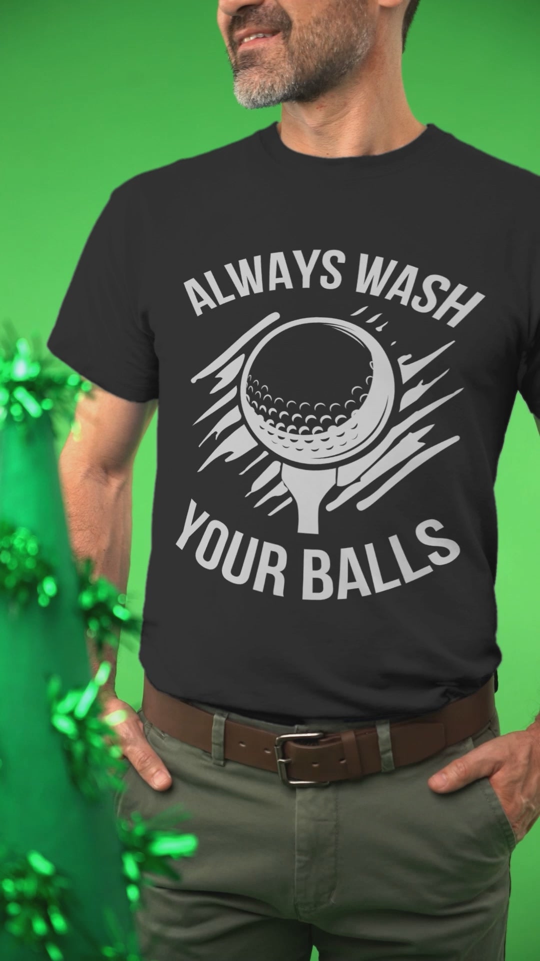 Silhouette golf ball and tee illustration