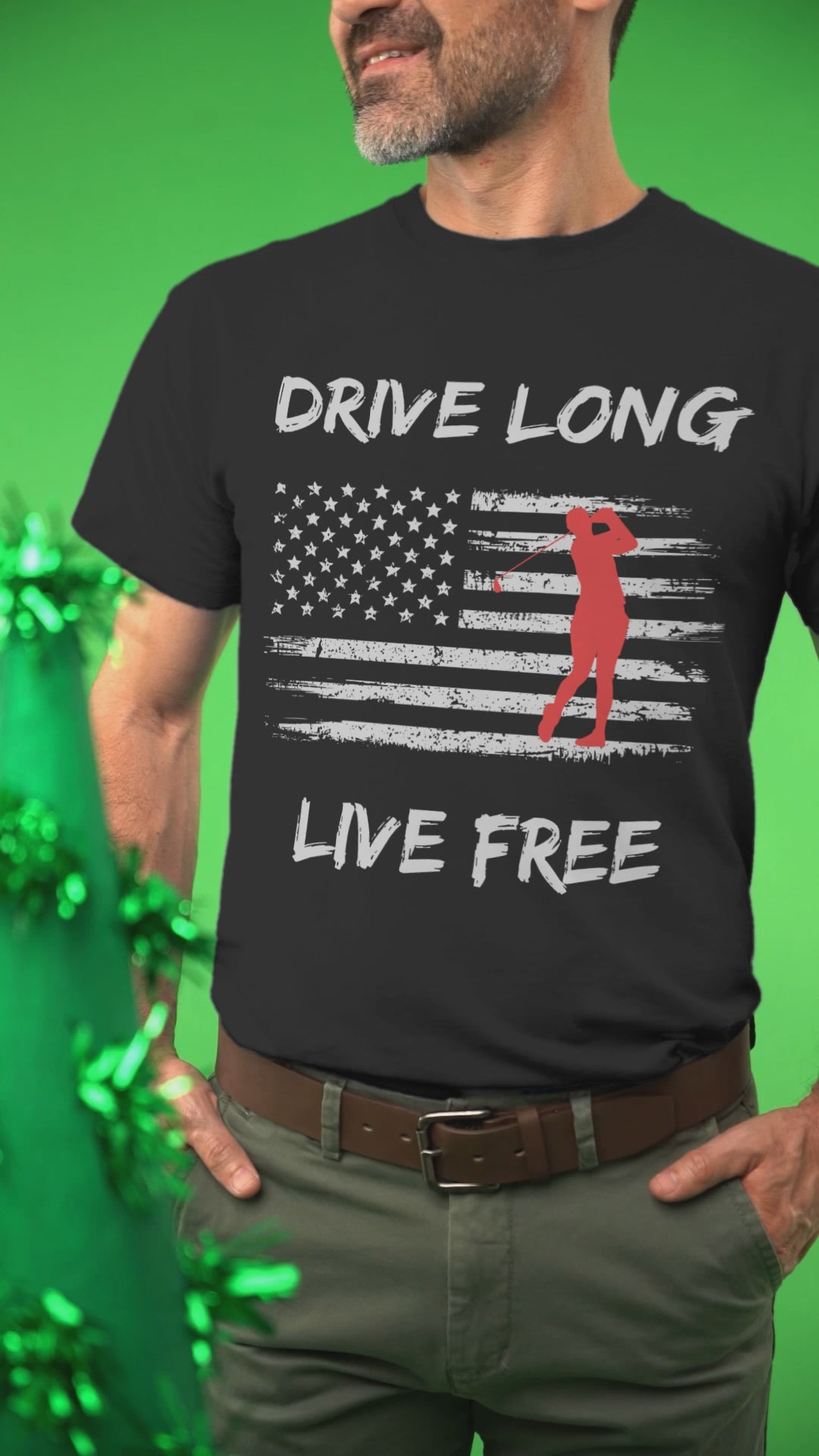 White stars and stripes with sports figure overlay