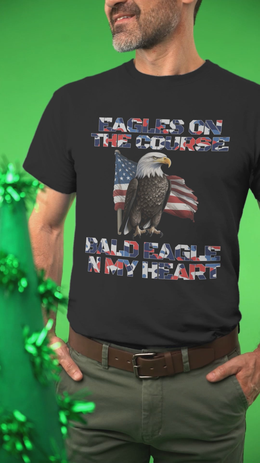 Statement tee for golf lovers with national pride