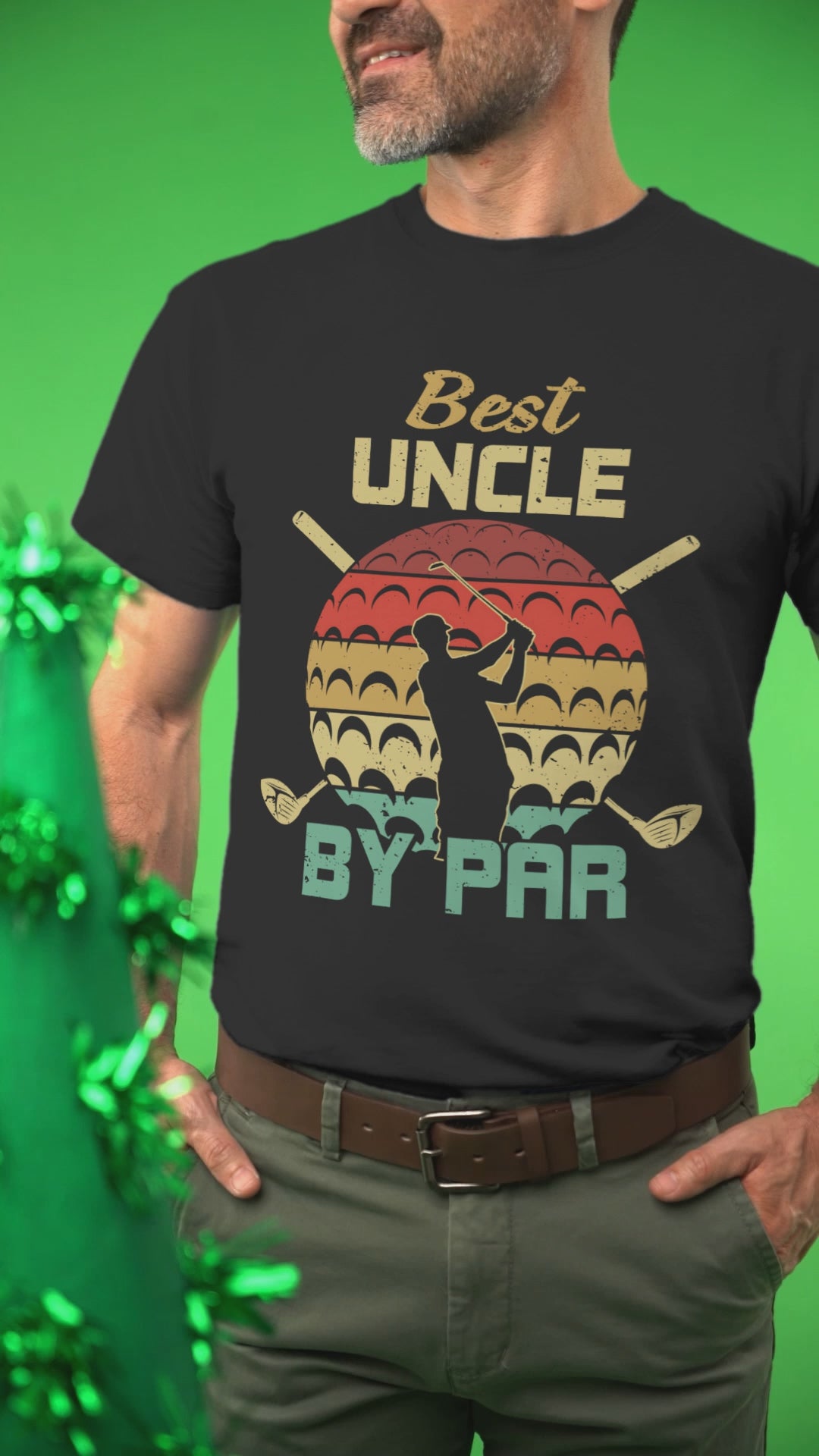 Silhouette of golfer mid-swing artwork