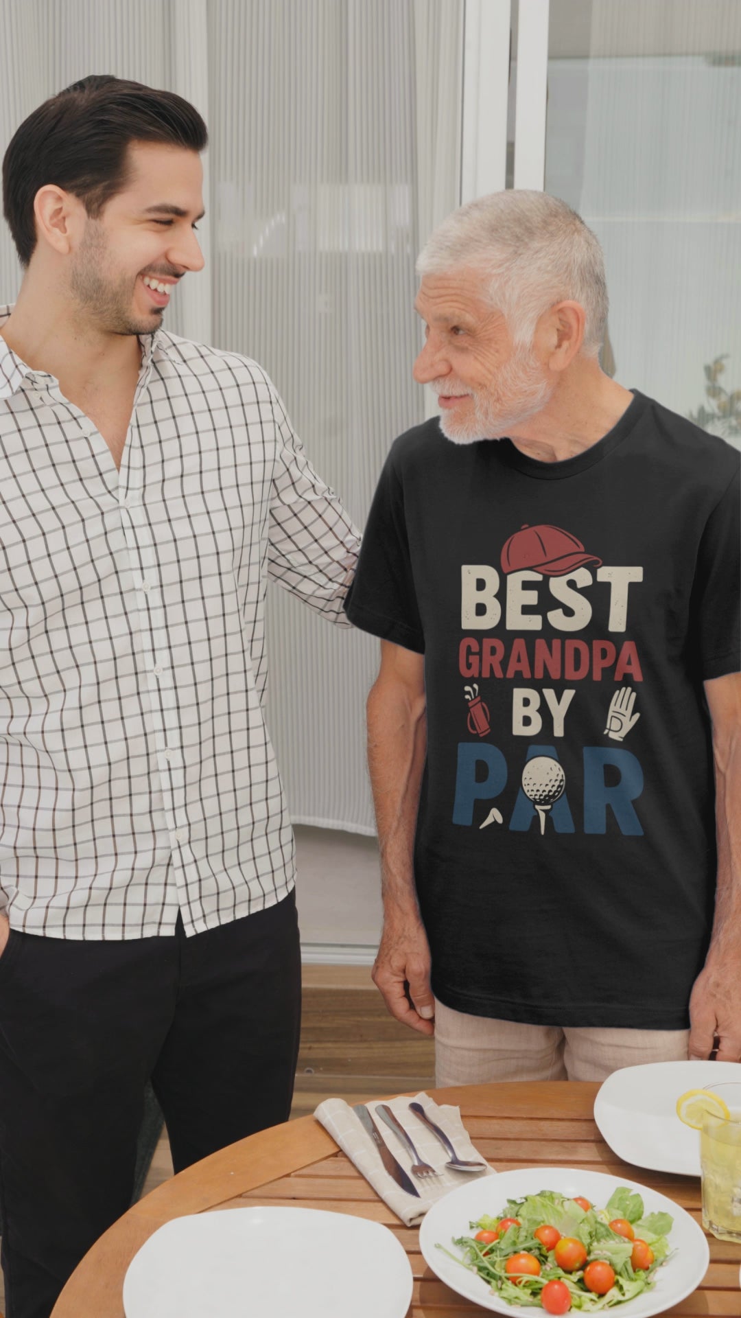 Red white and blue themed grandpa tee