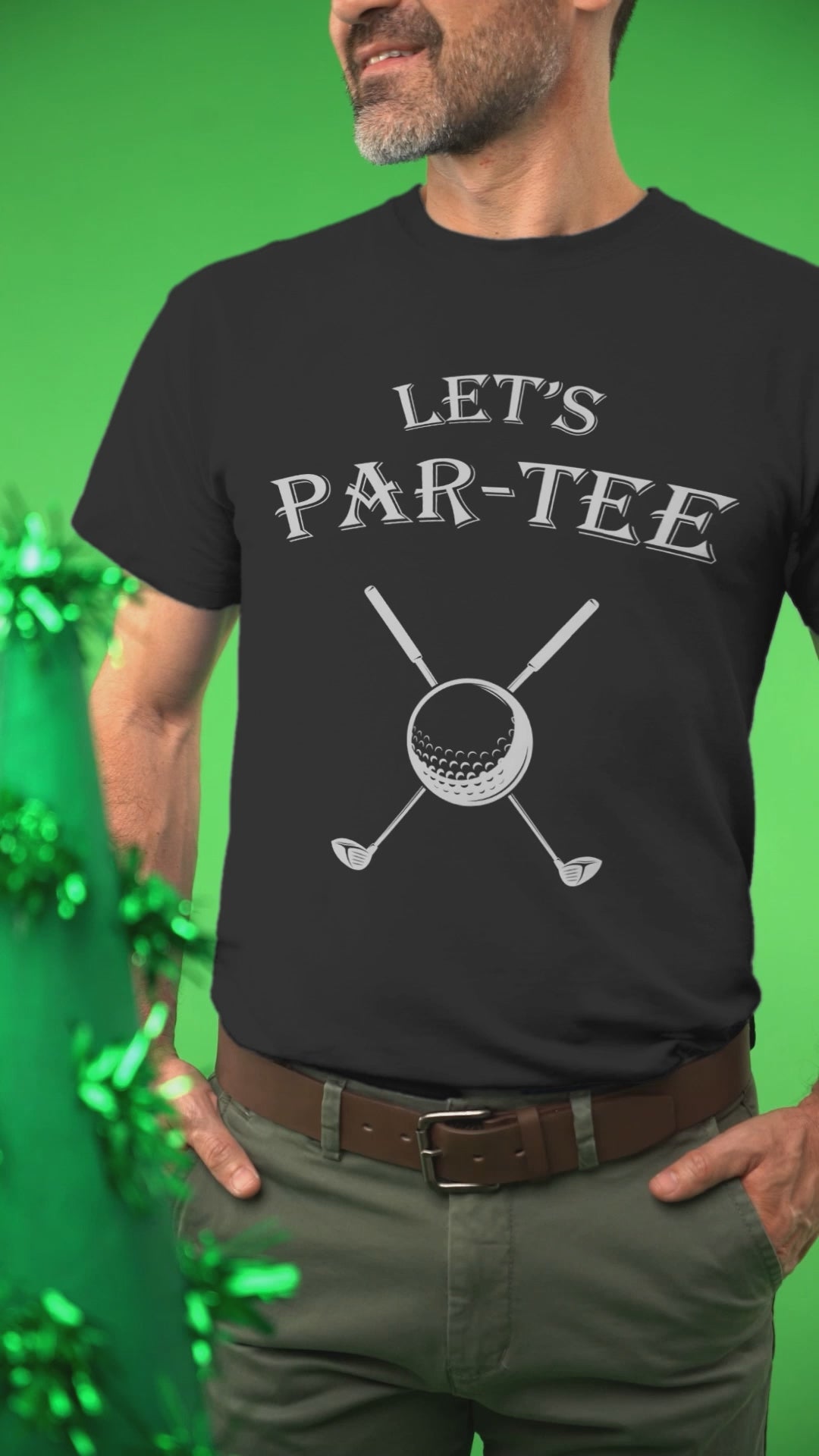 Black and white novelty golf shirt