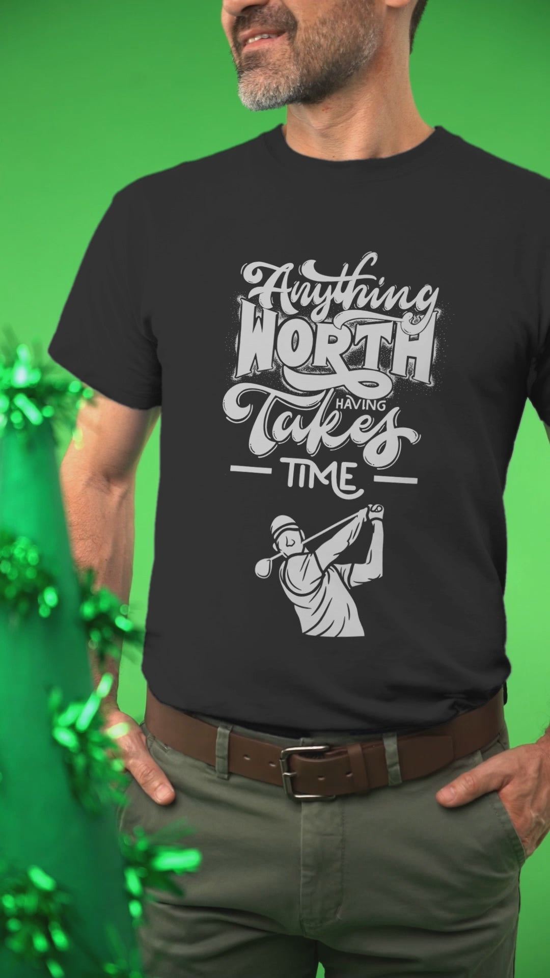 Unique golf-themed shirt with retro lettering