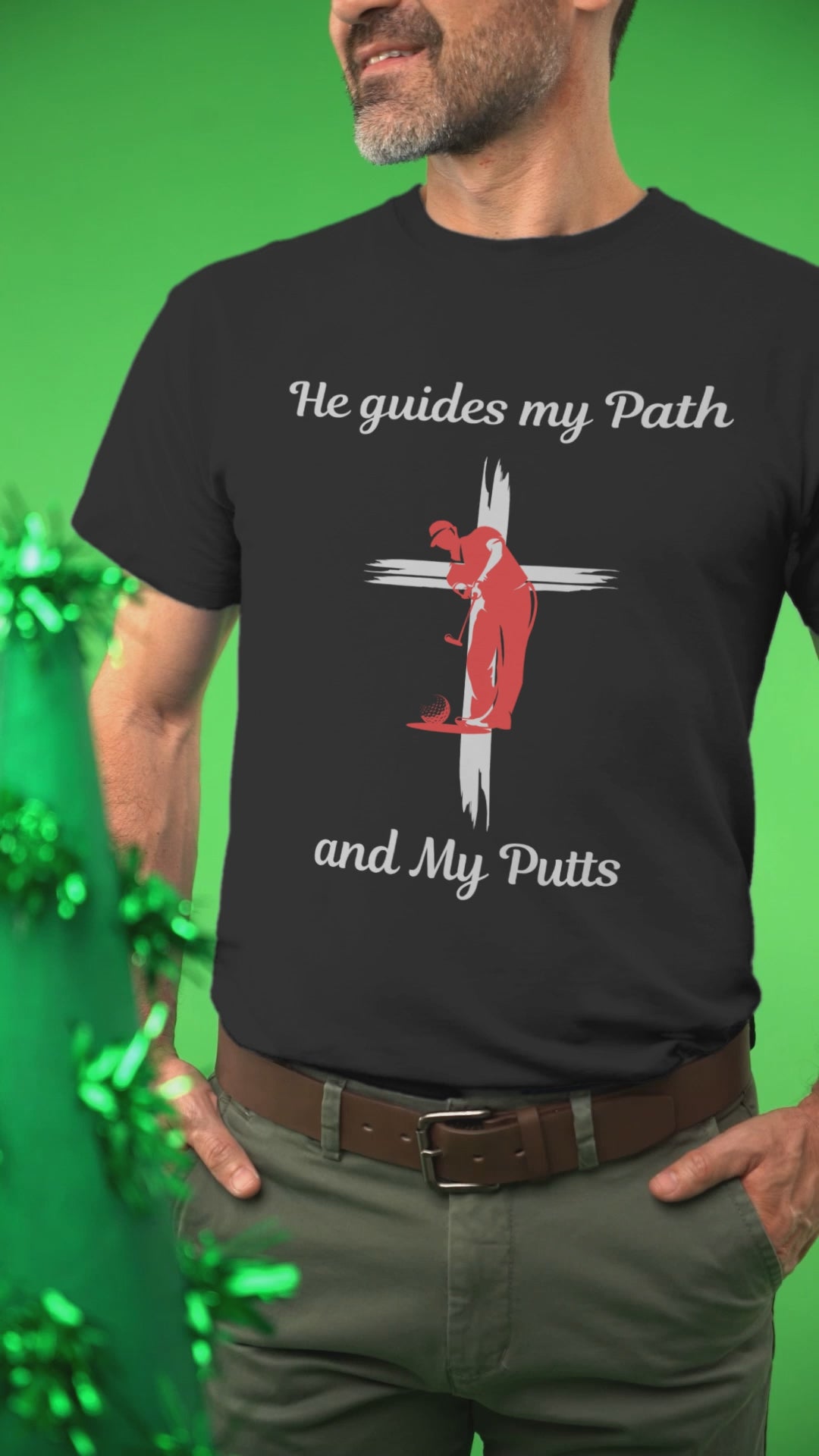 Religious message t-shirt for golfers