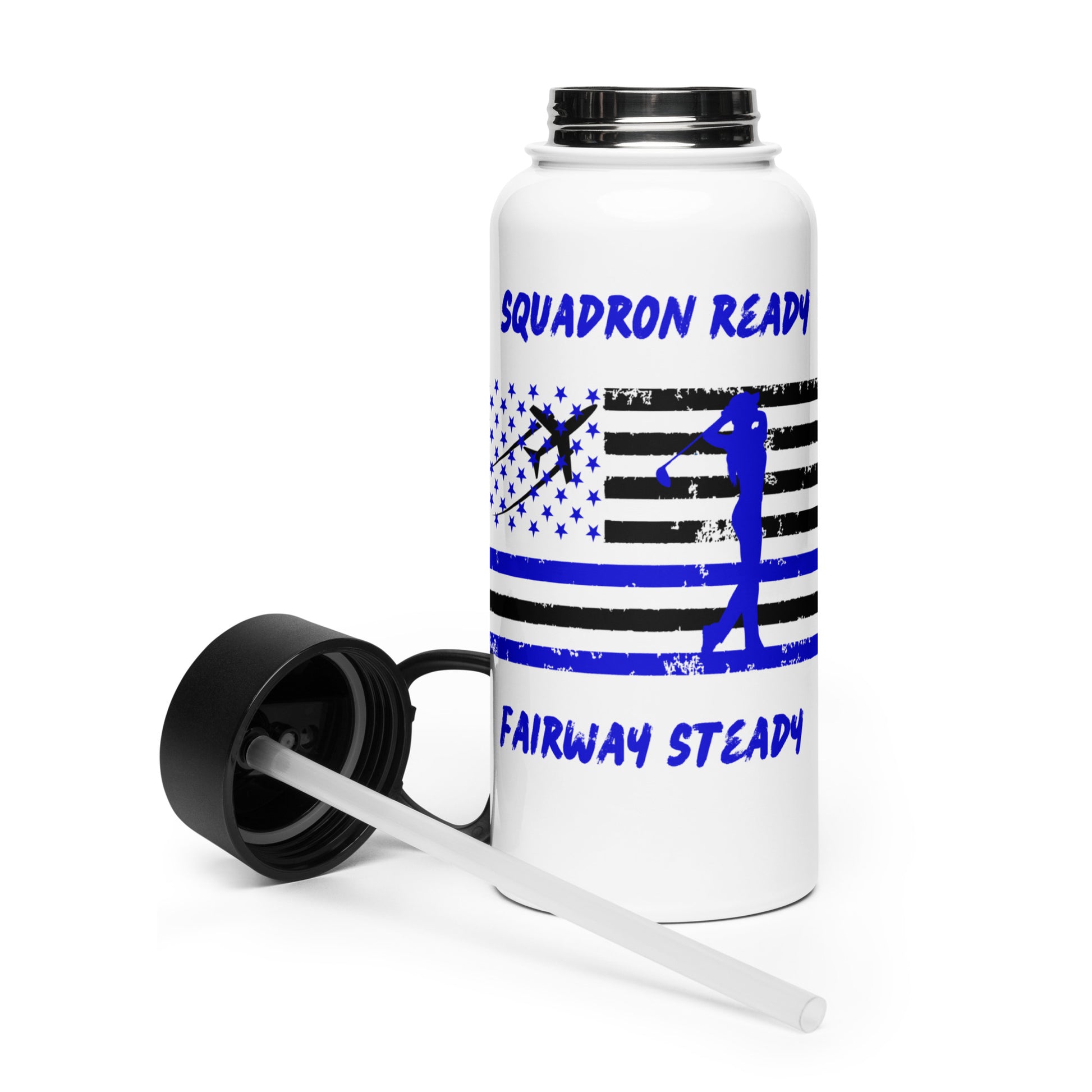 Air Force ladies water bottle with golfer