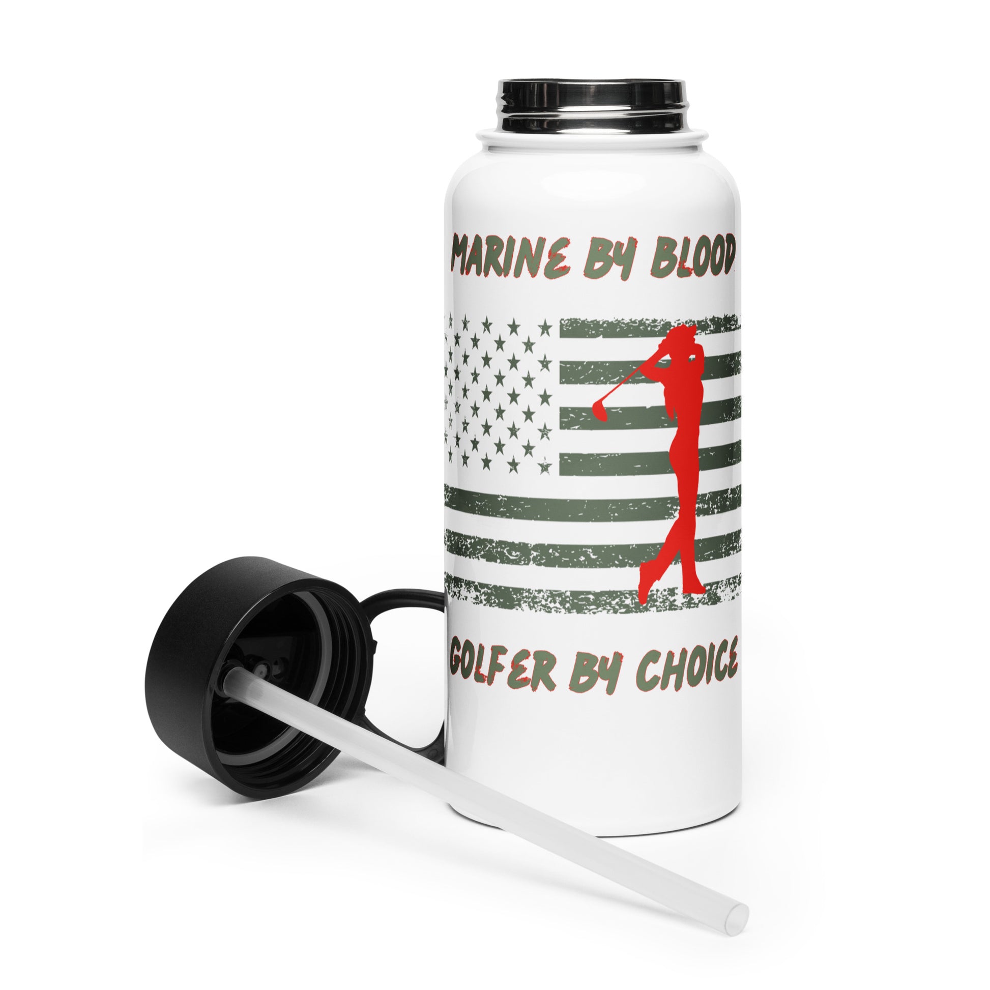 marine flag water bottle for patriotic women