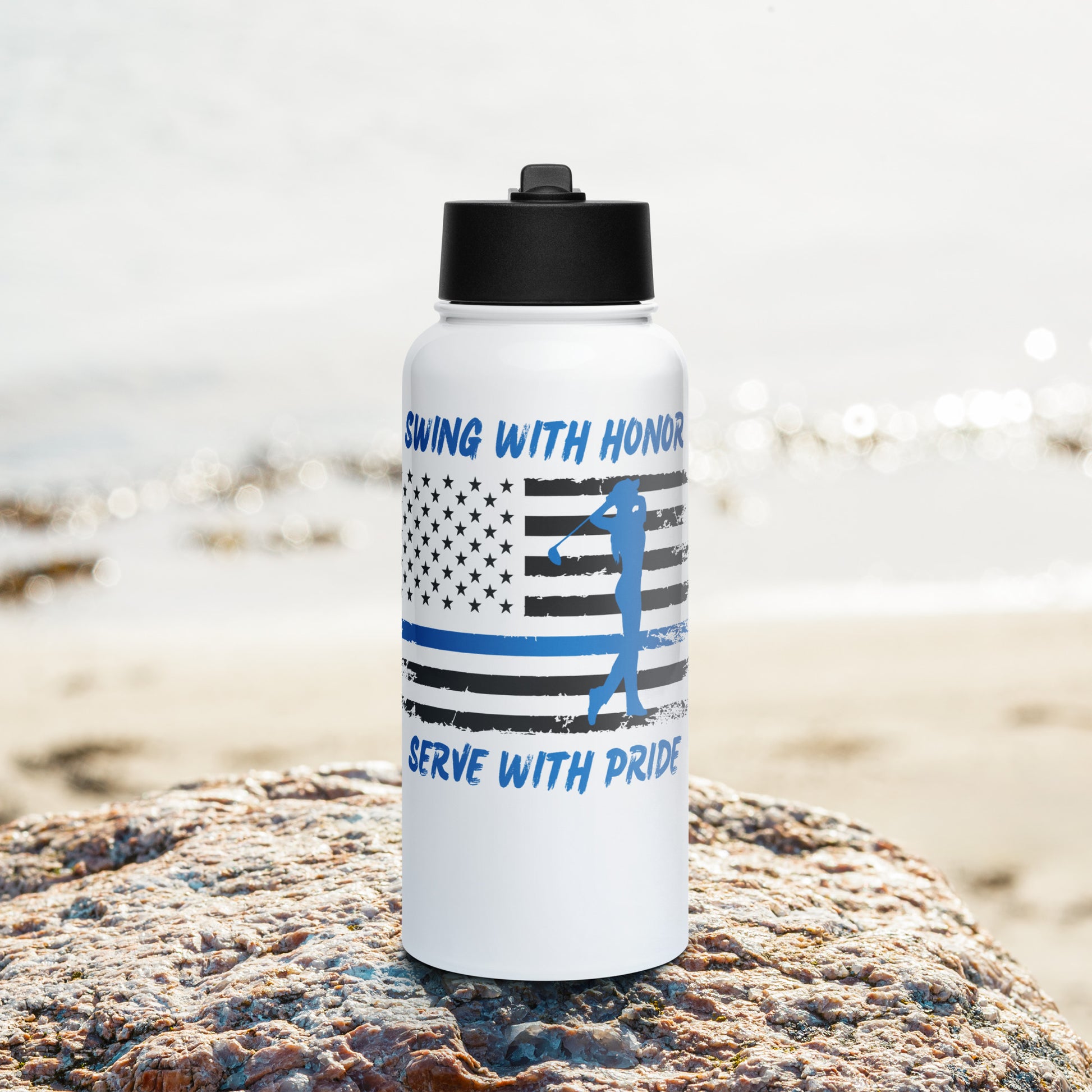 blue line patriotic bottle for women