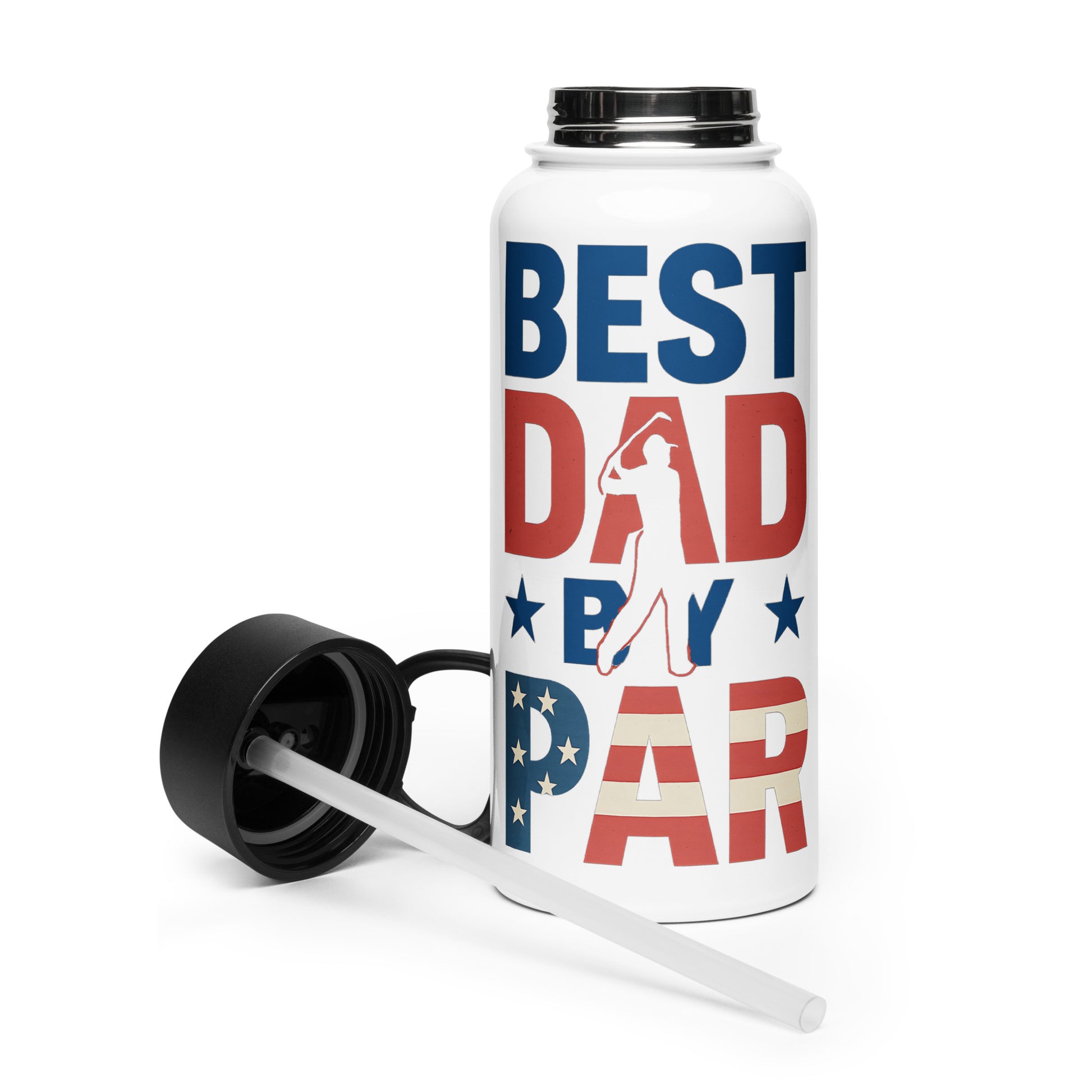 best dad by par water bottle with straw