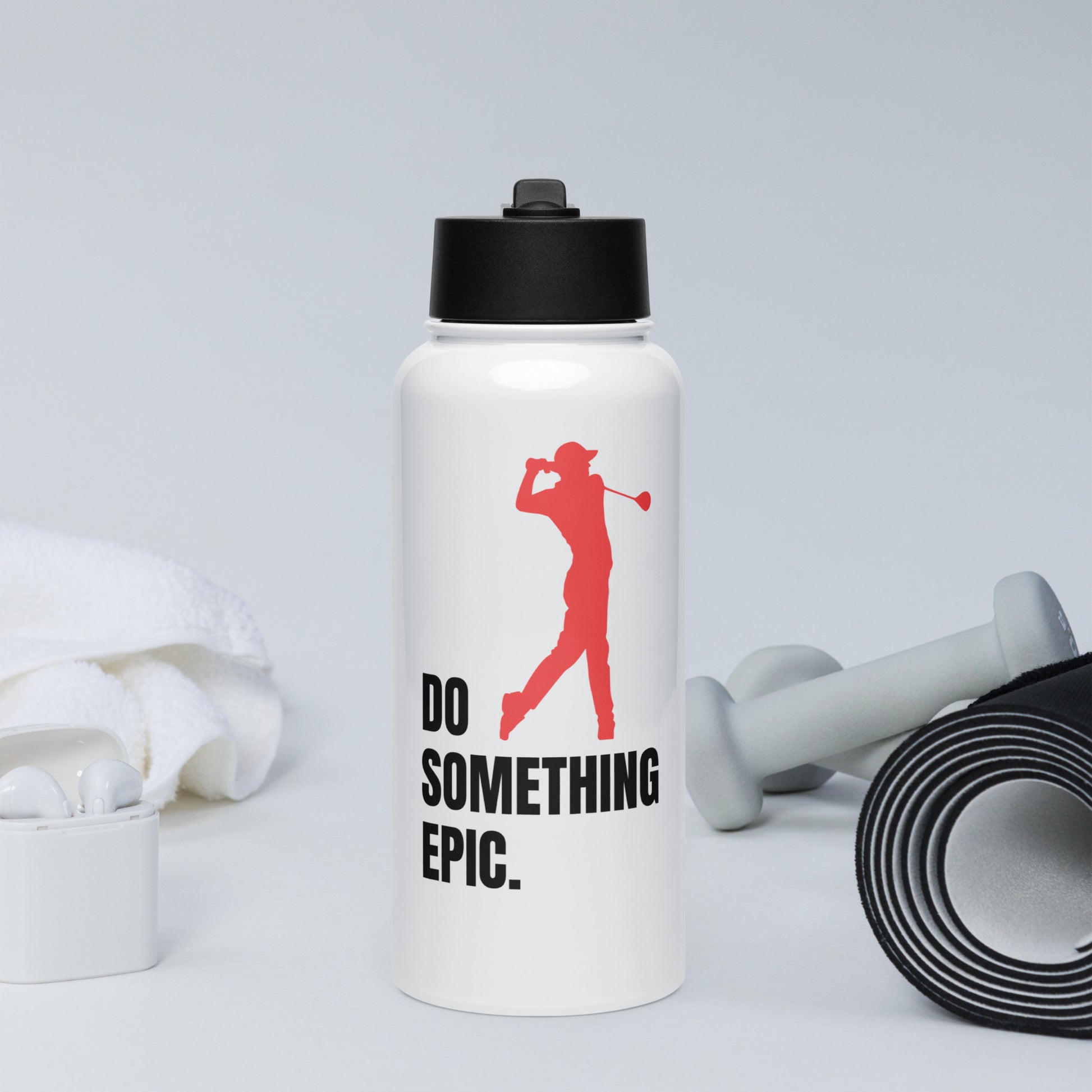 motivational men’s golf water bottle