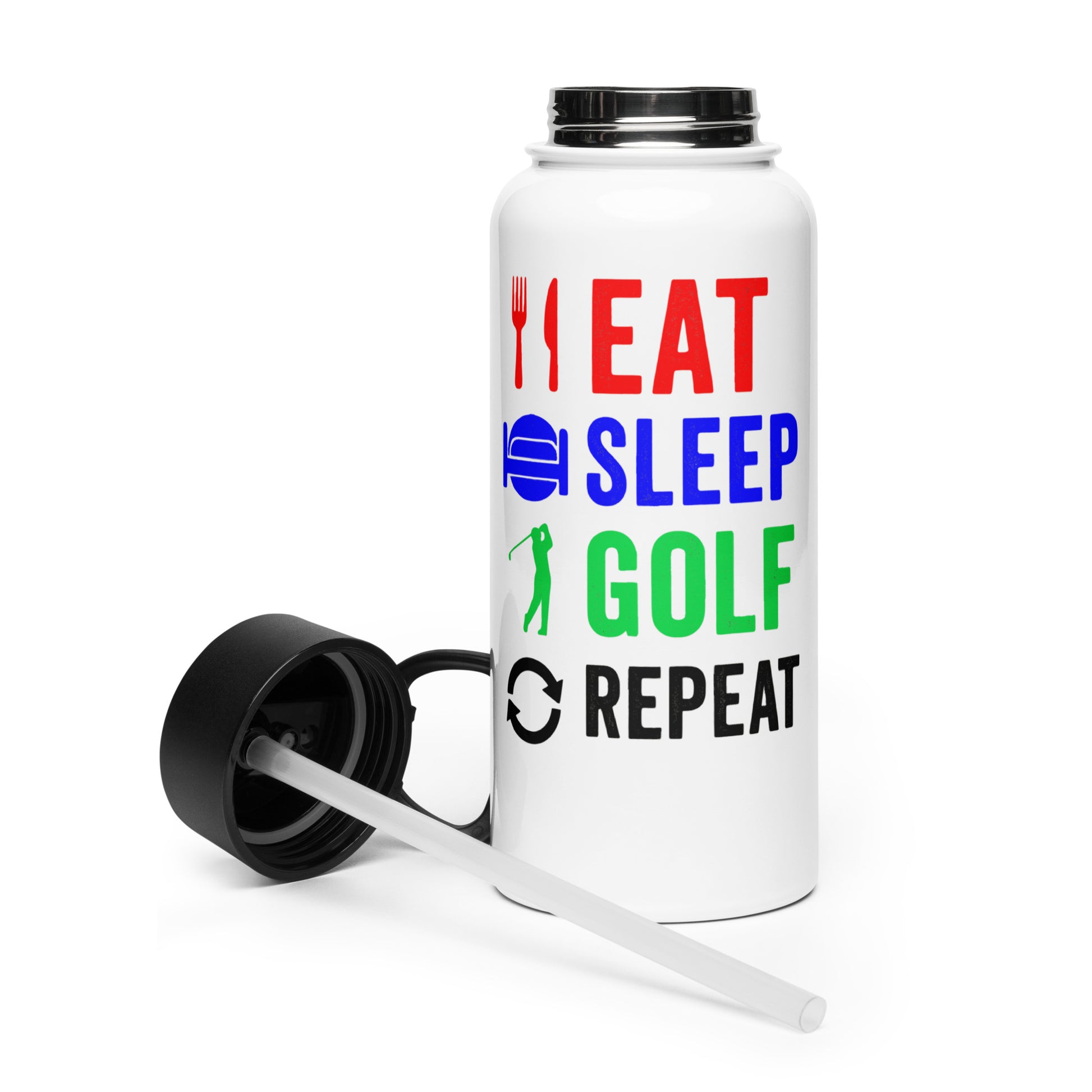 eat sleep golf repeat golf bottle