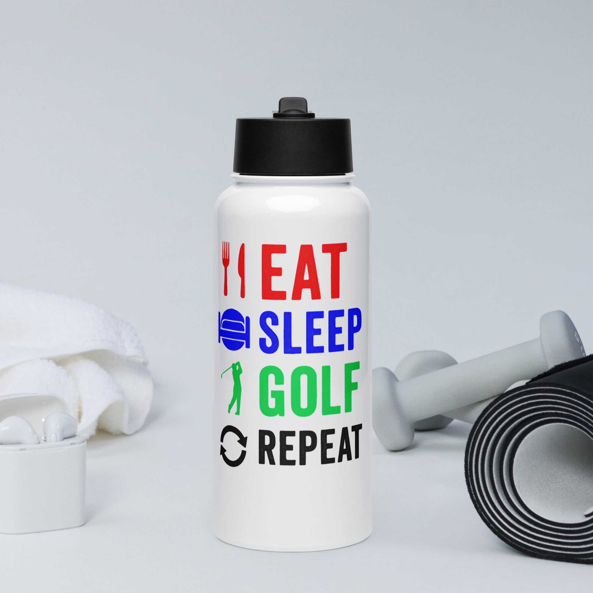 funny golf slogan water bottle