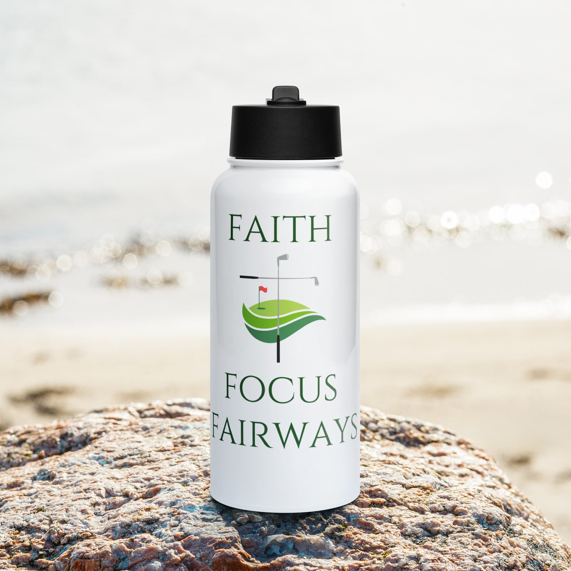 golf water bottle with Christian message