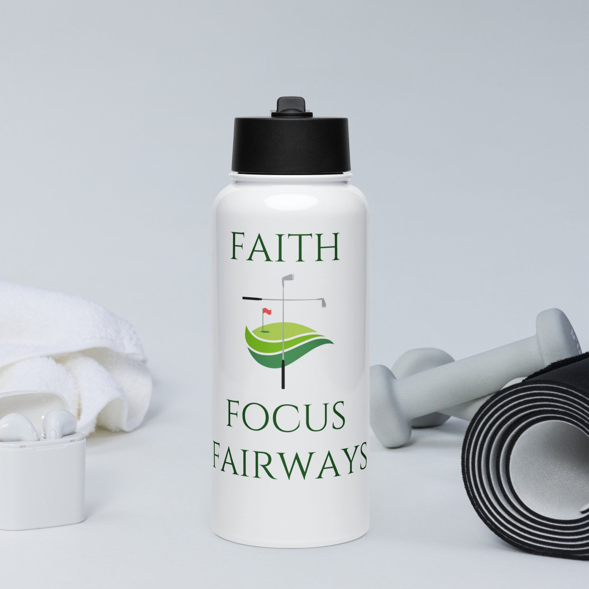 inspirational golf themed bottle design