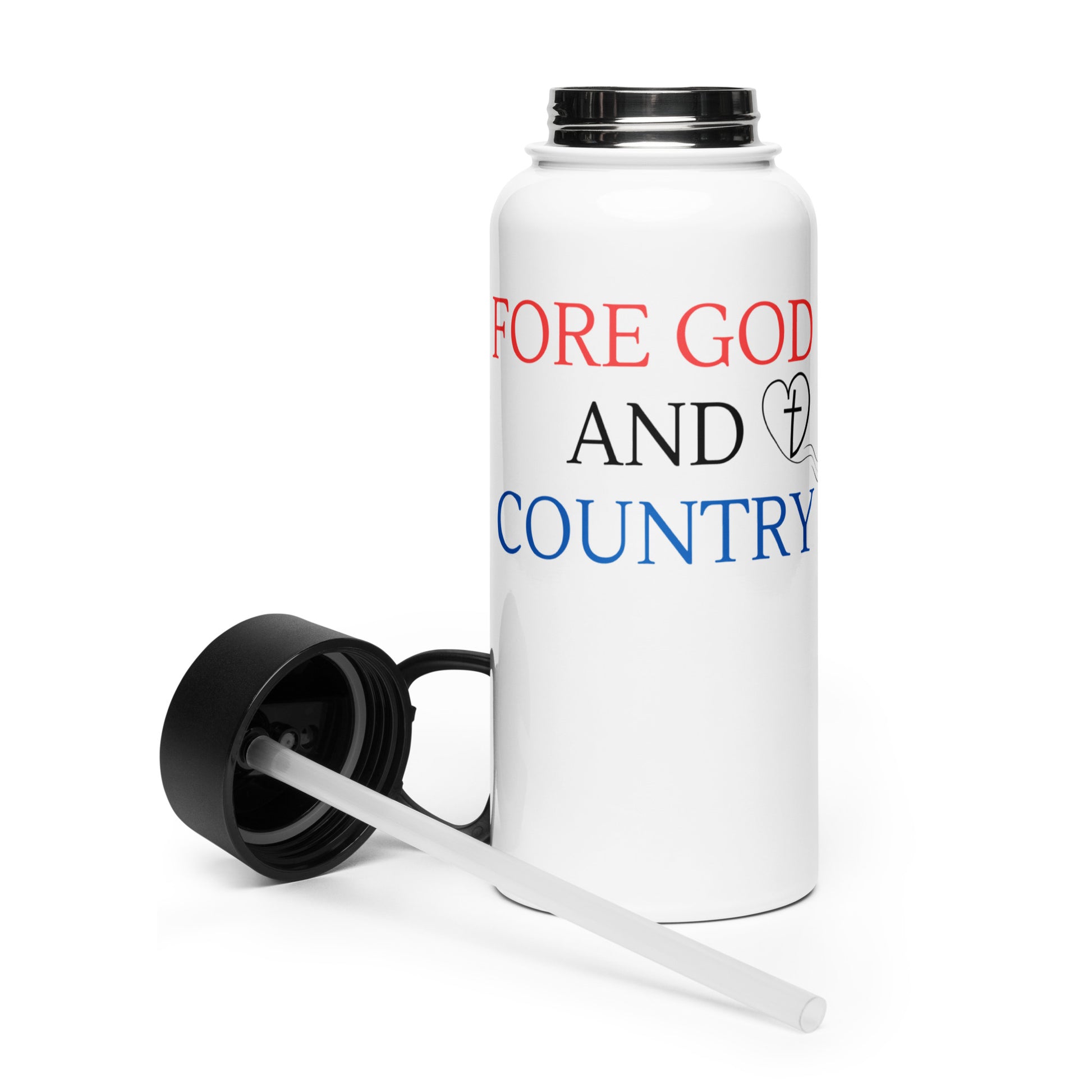 patriotic golf water bottle with faith message
