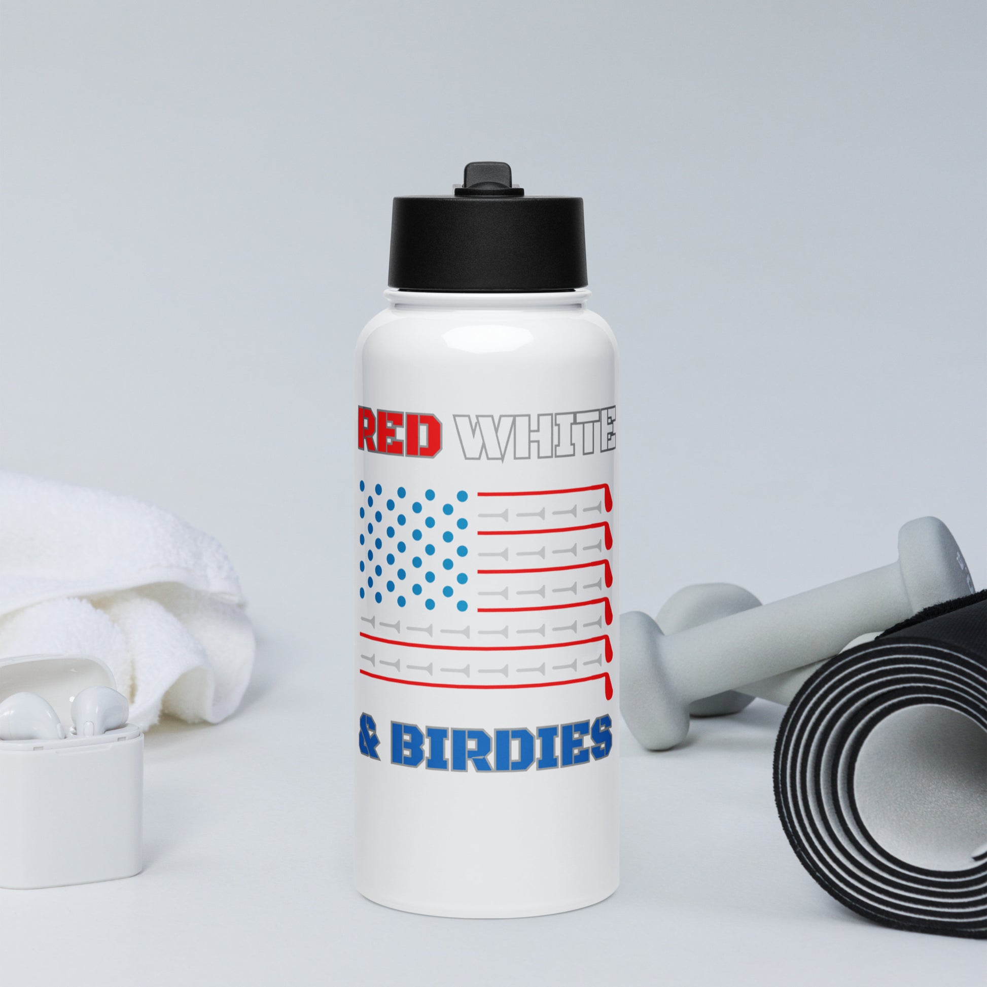 patriotic golf themed bottle design