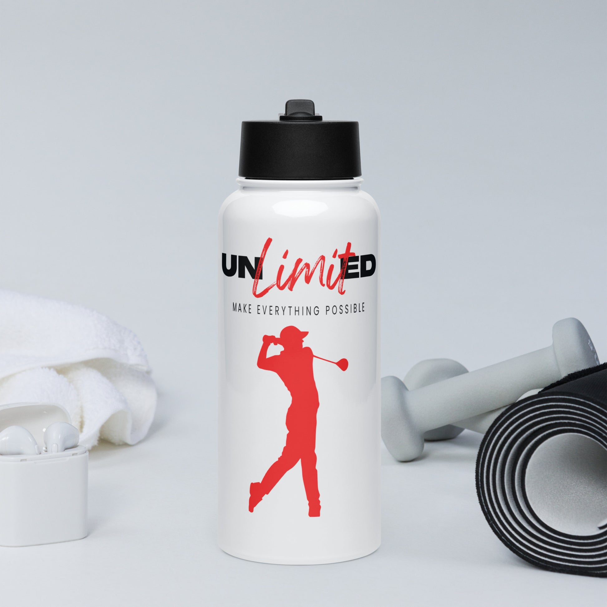 motivational men’s water bottle design