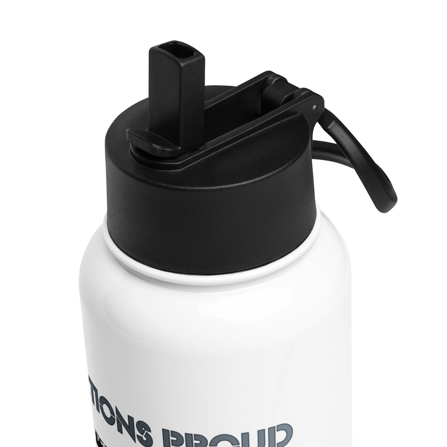 black and silver men’s golf water bottle