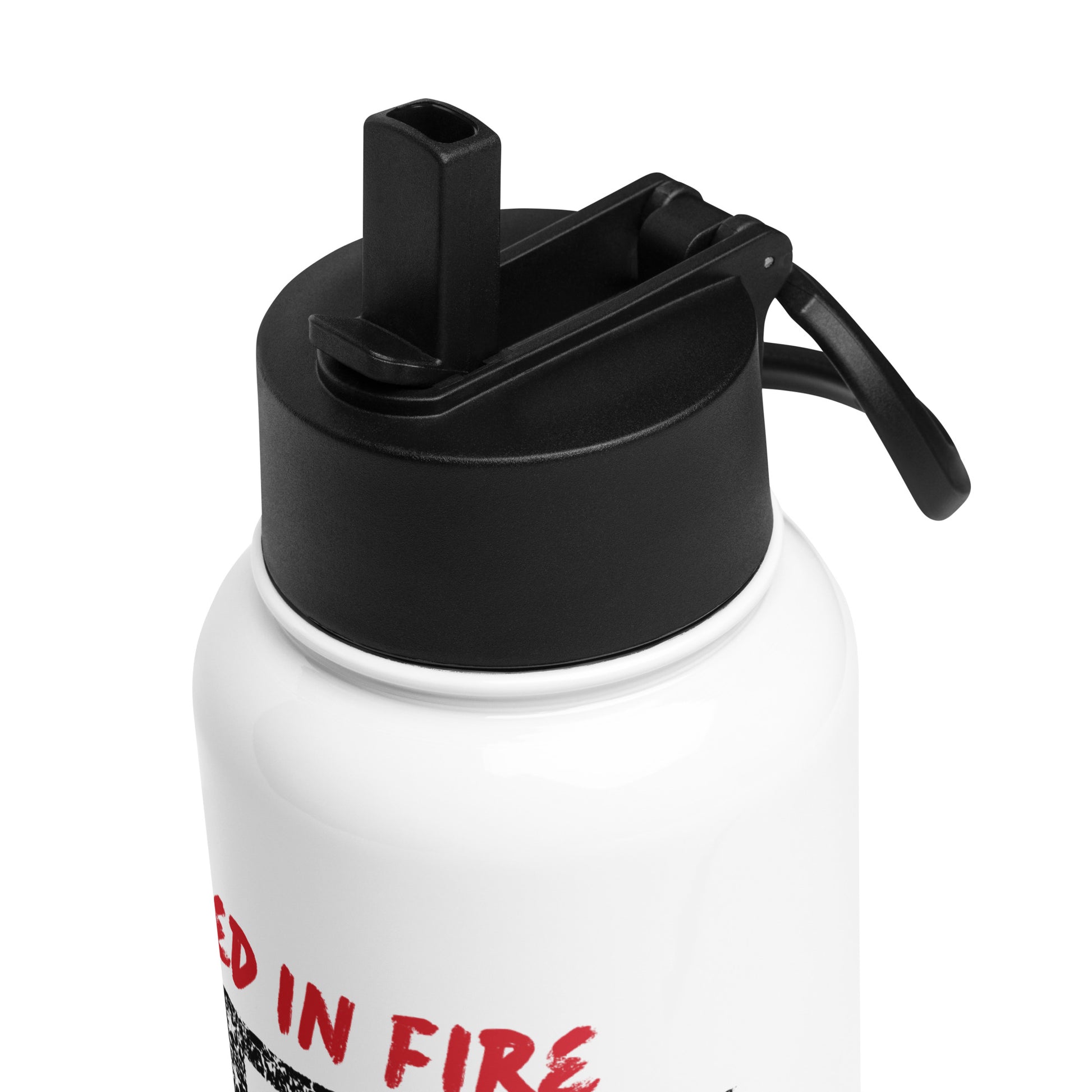 firefighter inspired stainless steel bottle