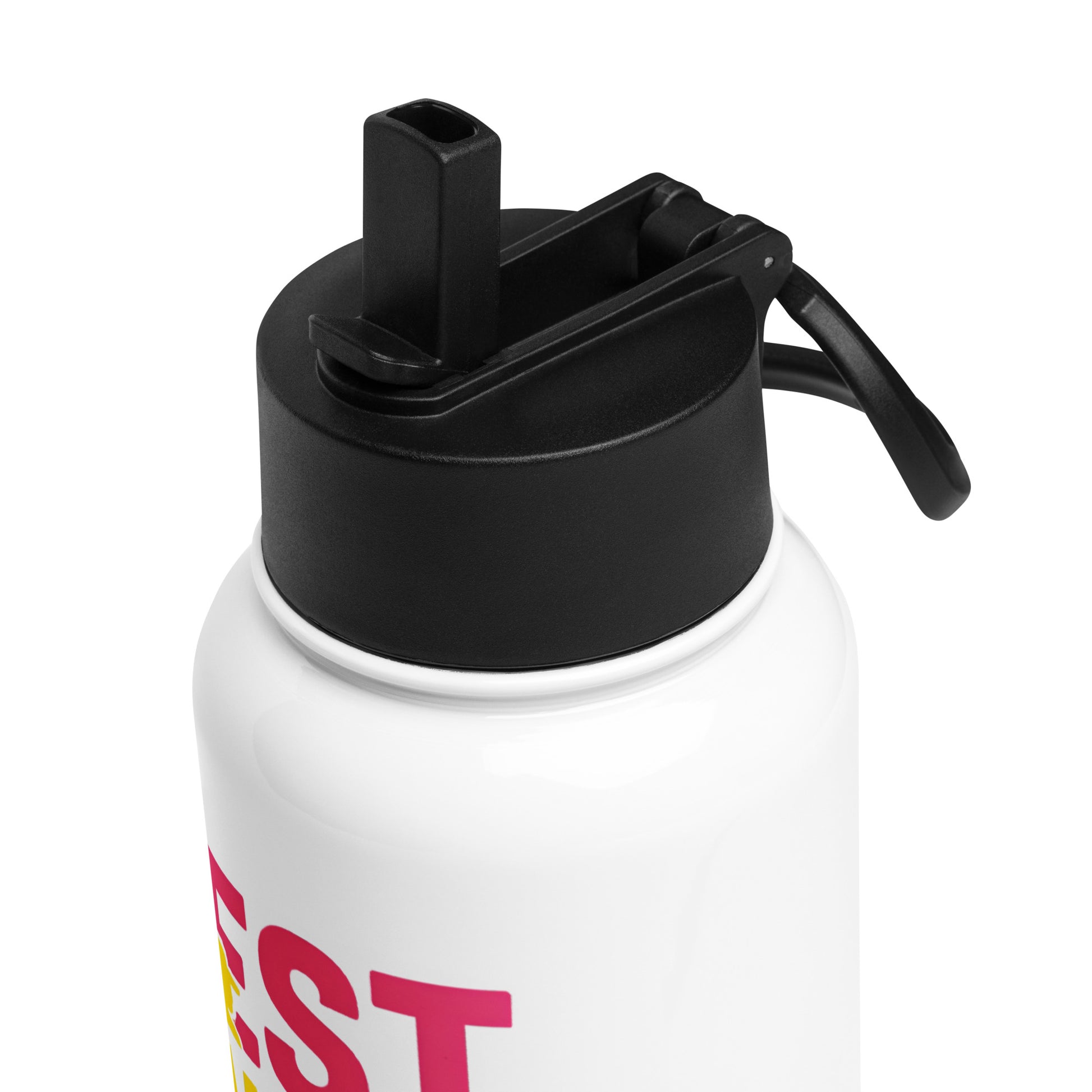 pink and yellow golf design water bottle