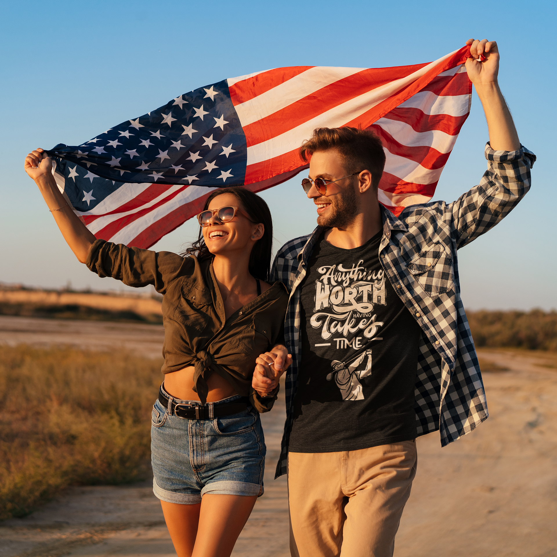 White bold script with motivational golf phrase