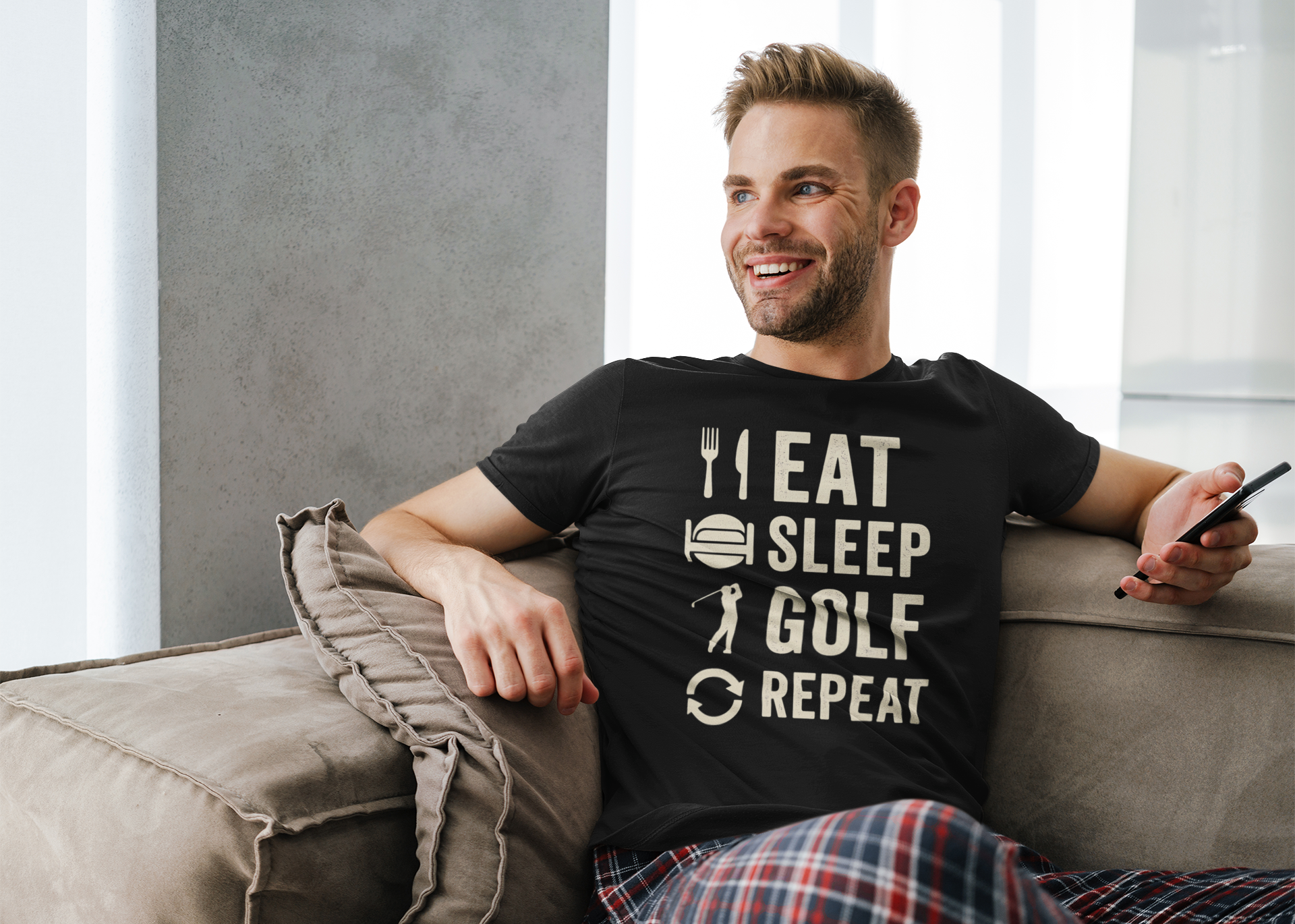 Stacked text with activity icons shirt