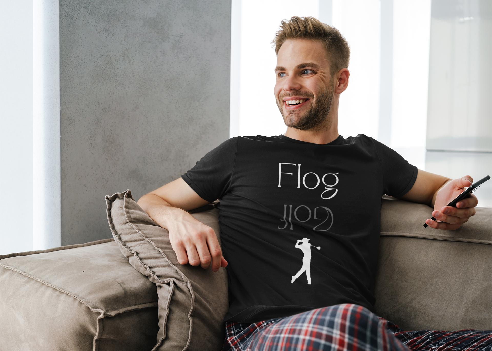 Stylish and clever visual pun tee for golf fans